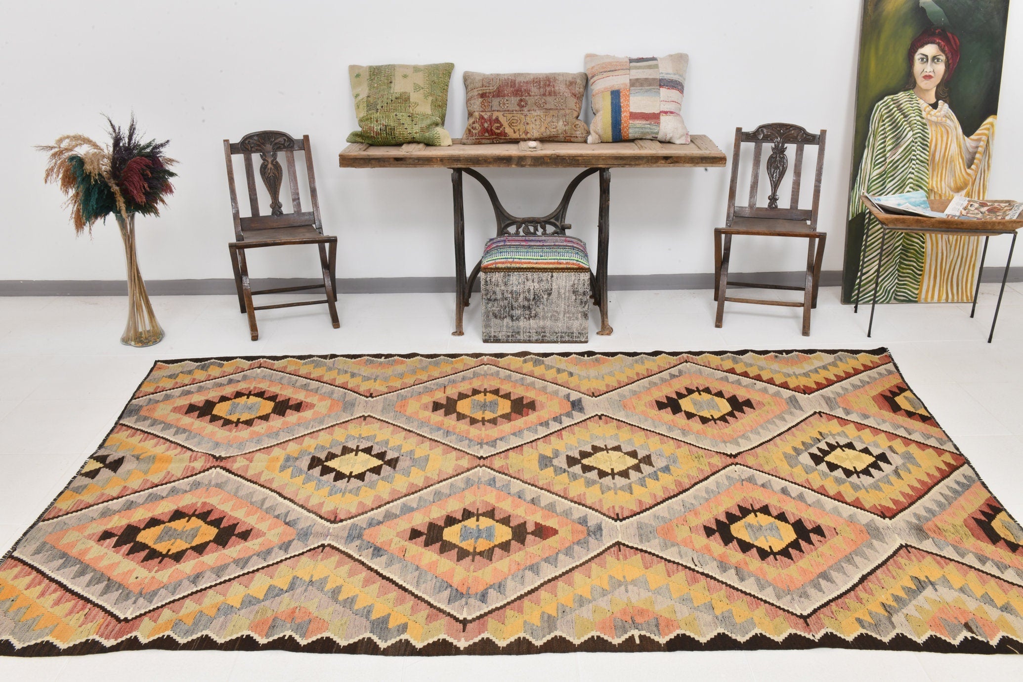 Vintage Kilim Anatolian 5’9’’ x 9’11’’ ft