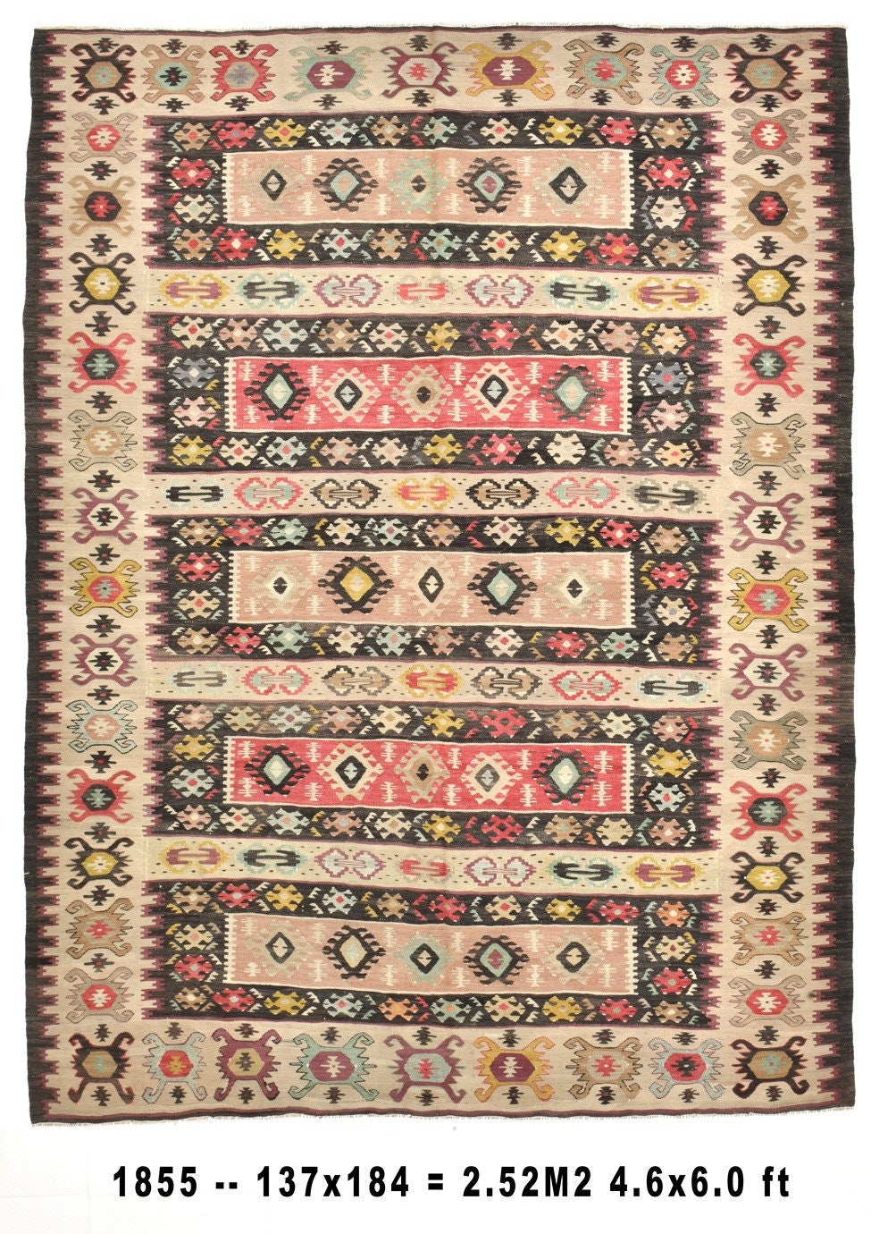 Vintage Kilim Anatolian 6’0’’ x 4’6’’ ft