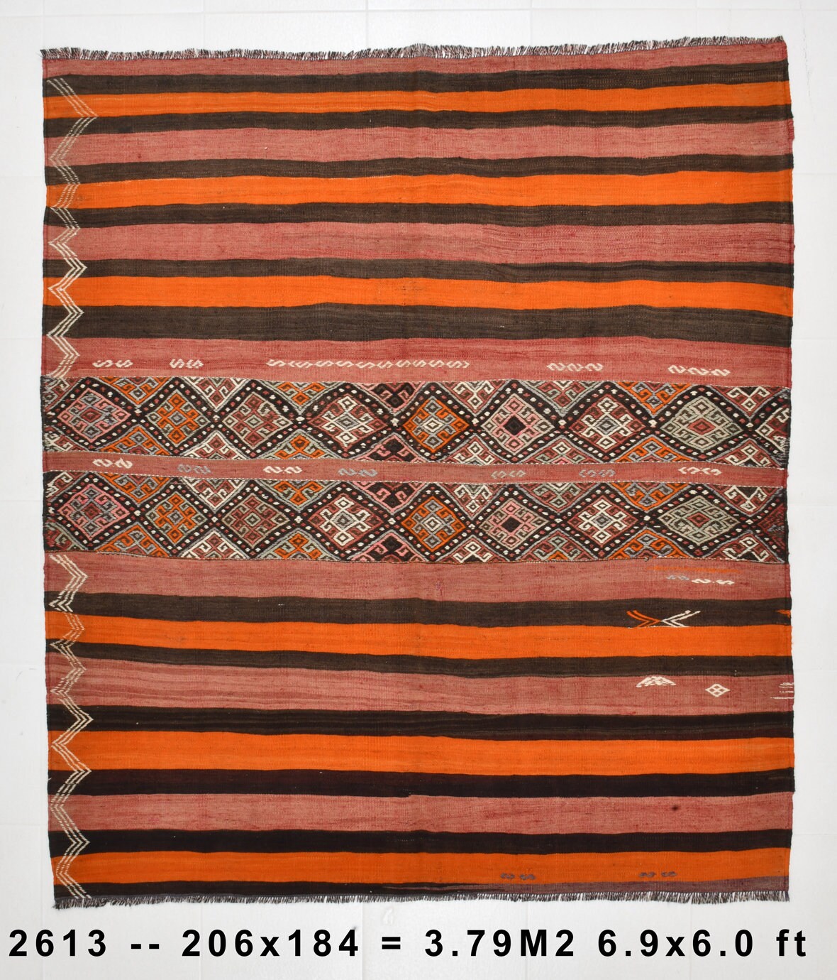 Vintage Kilim Anatolian 6'0" x 6'9" ft