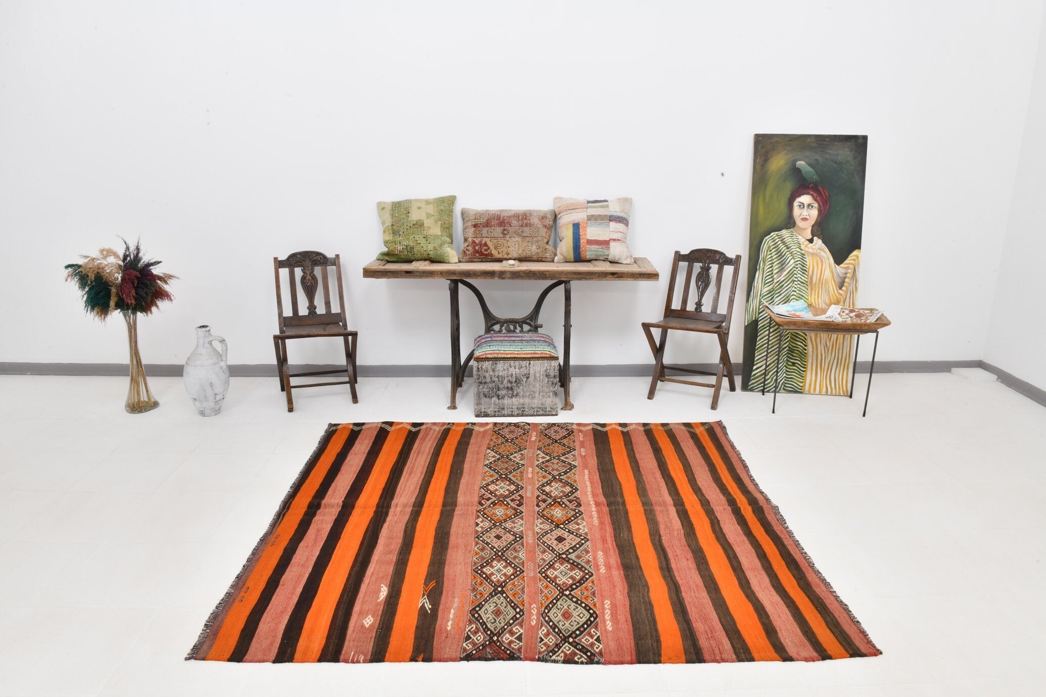 Vintage Kilim Anatolian 6'0" x 6'9" ft