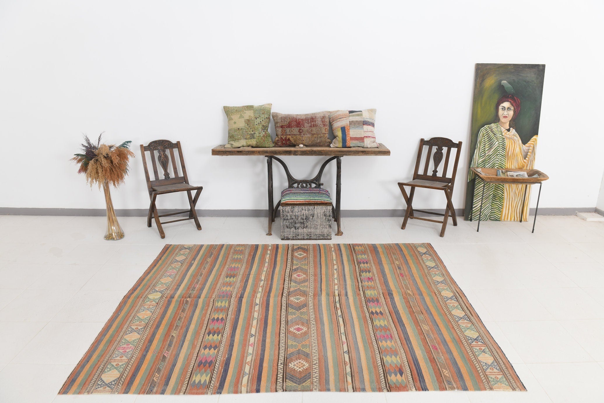 Vintage Kilim Anatolian 6'0" x 7'9" ft