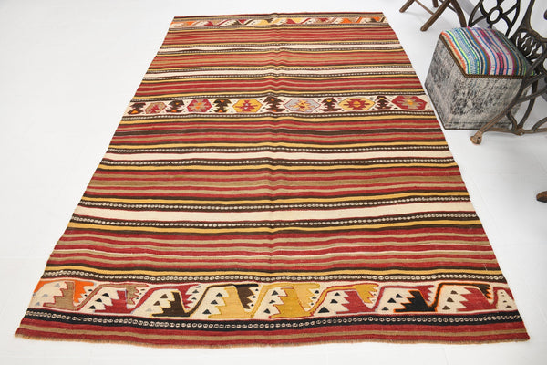 Vintage Kilim Anatolian 6'0" x 9'1" ft