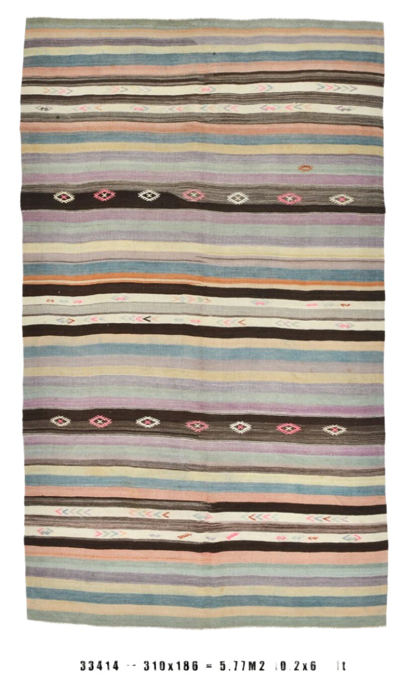 Vintage Kilim Anatolian 6'1" x 10'2" ft