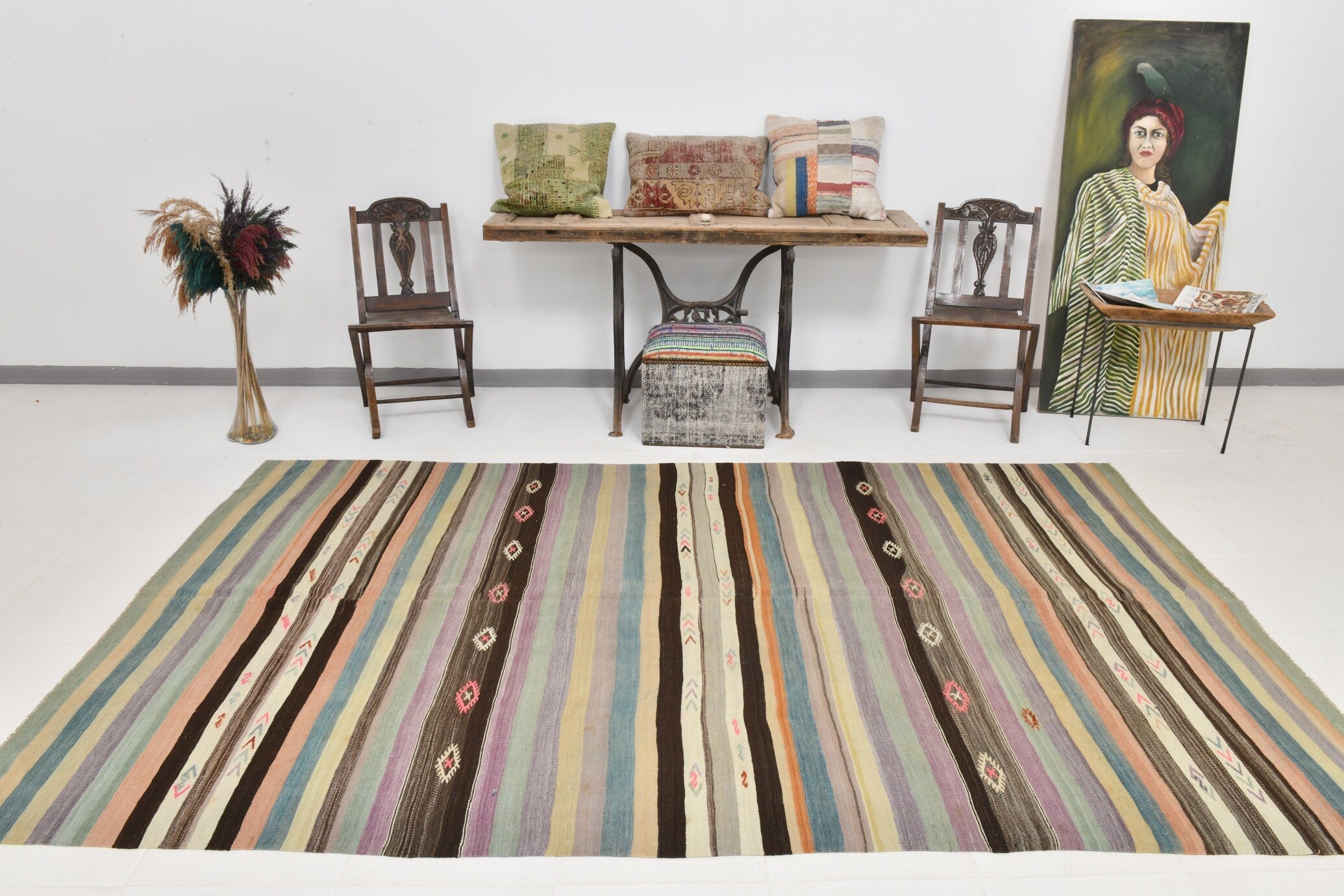 Vintage Kilim Anatolian 6'1" x 10'2" ft