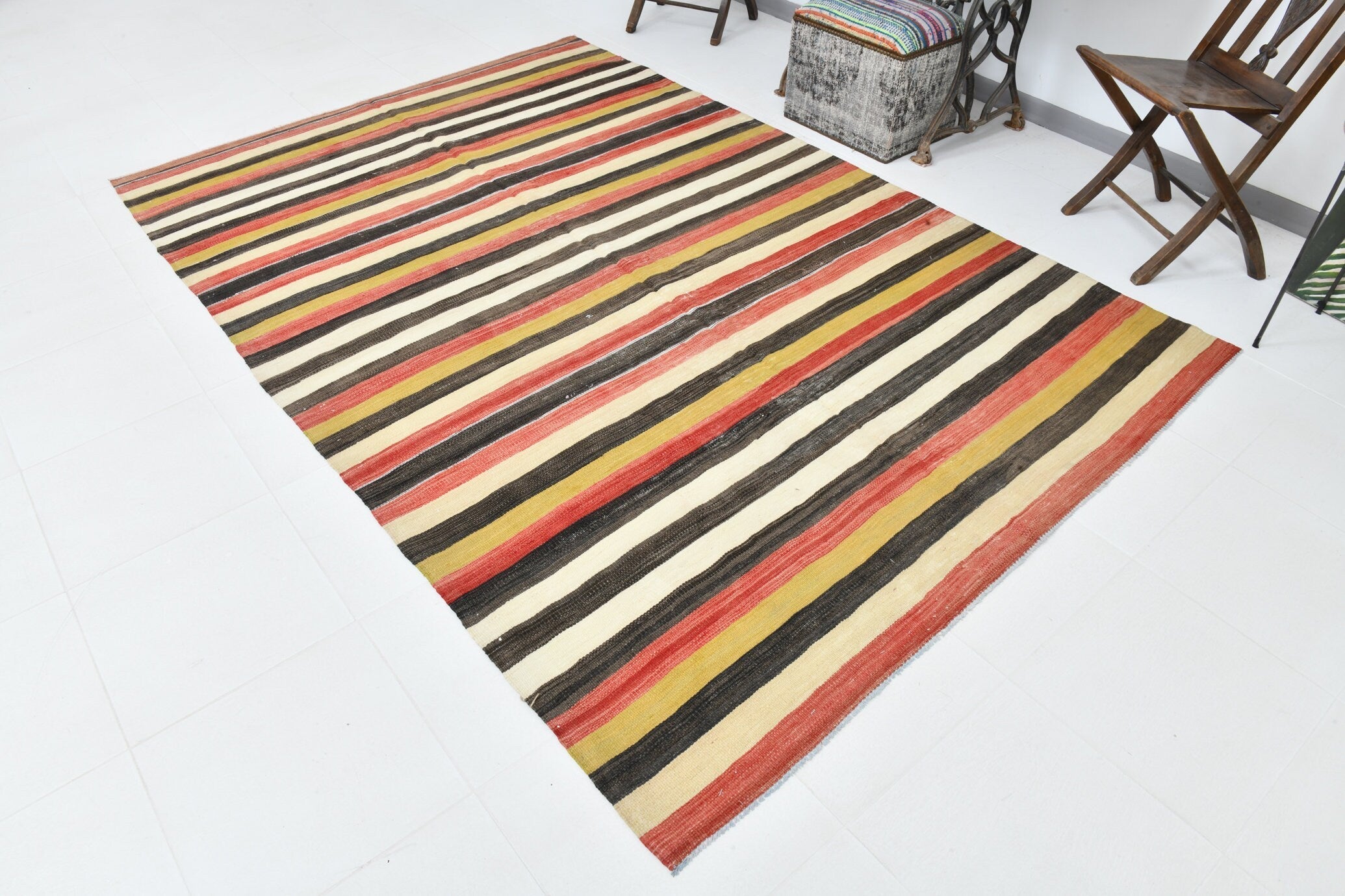 Vintage Kilim Anatolian 6'1" x 8'12" ft
