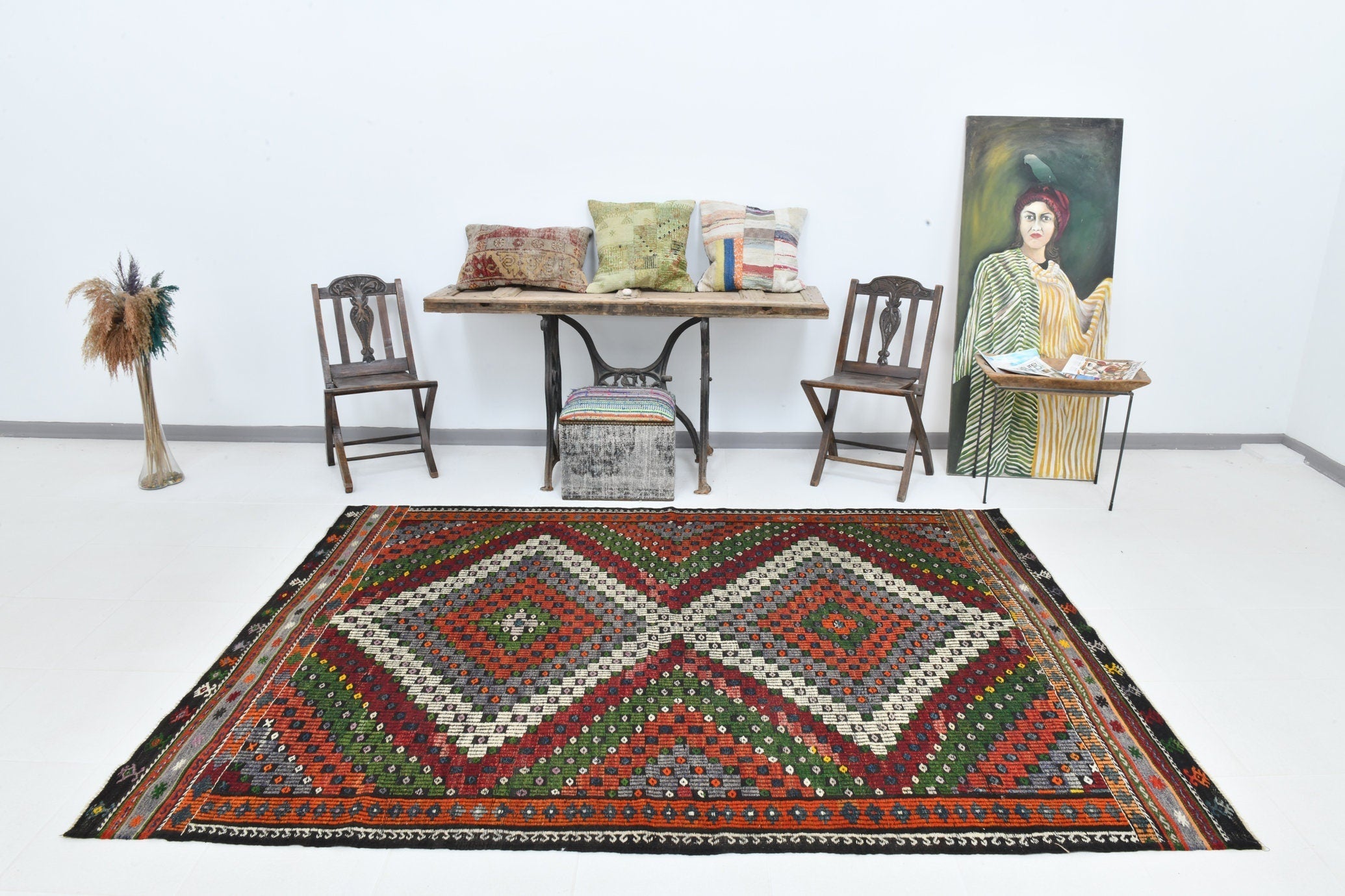 Vintage Kilim Anatolian 6’1’’ x 8’8’’ ft