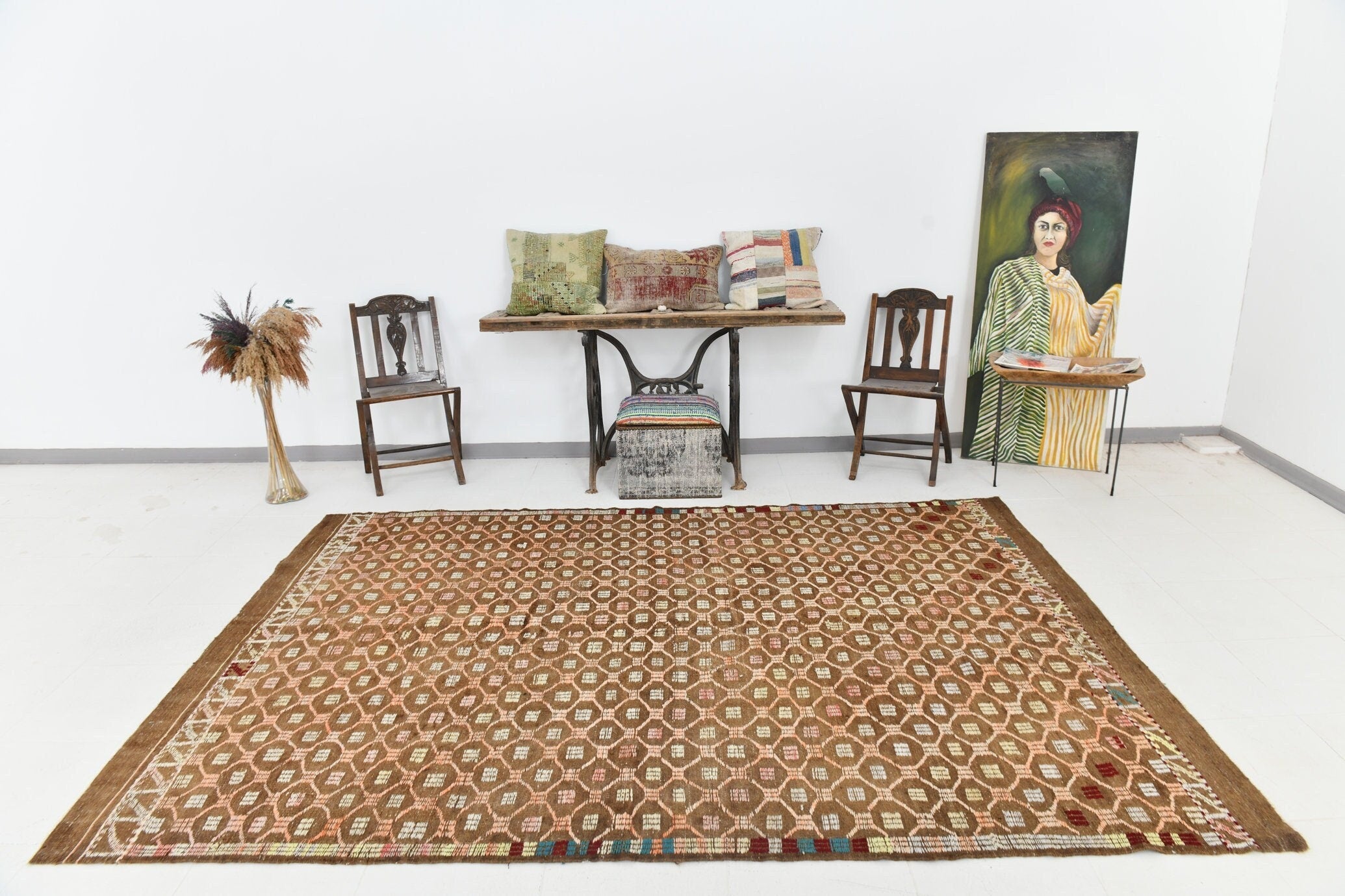 Vintage Kilim Anatolian 6’10’’ x 9’9’’ ft