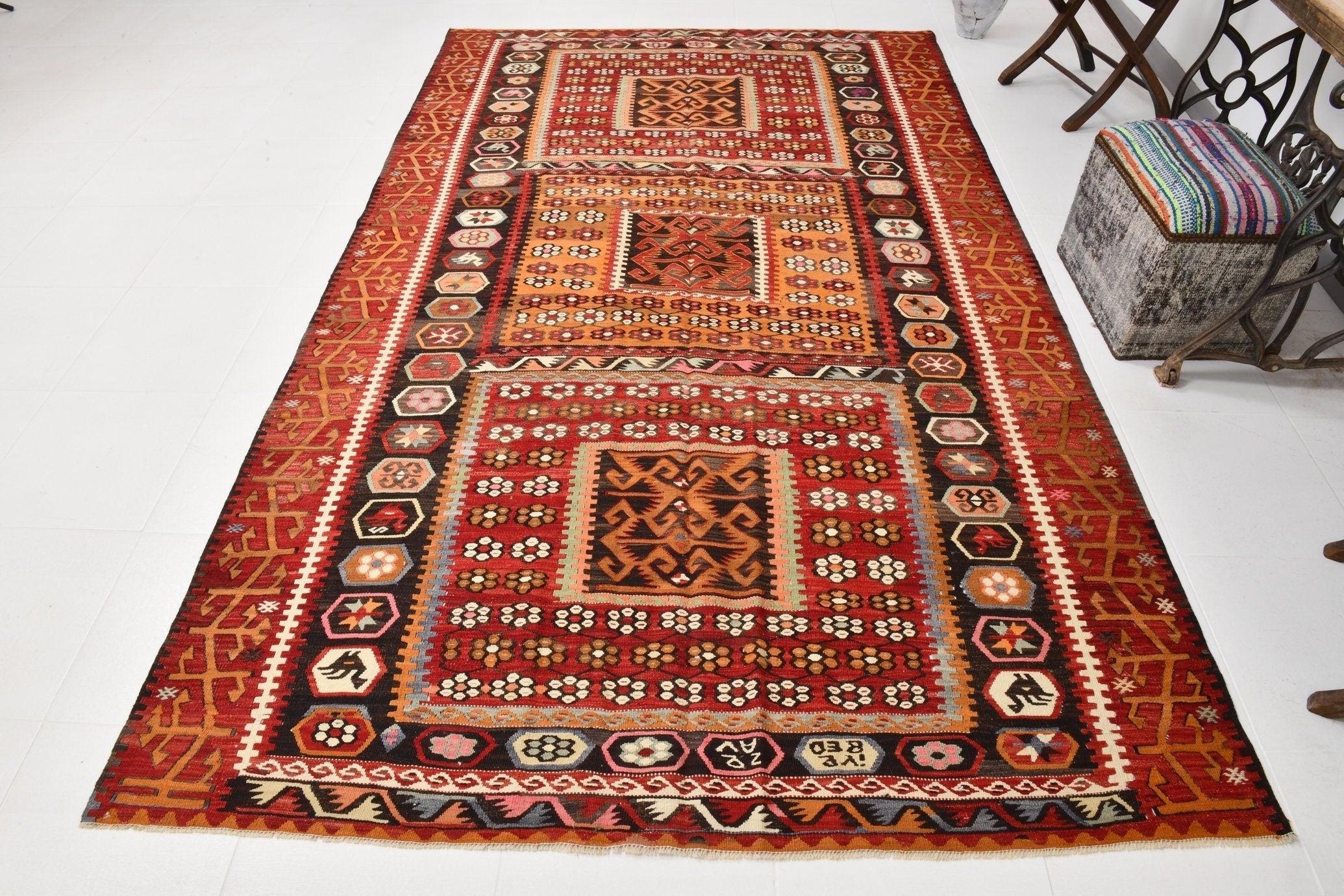 Vintage Kilim Anatolian 6'2" x 10'2" ft