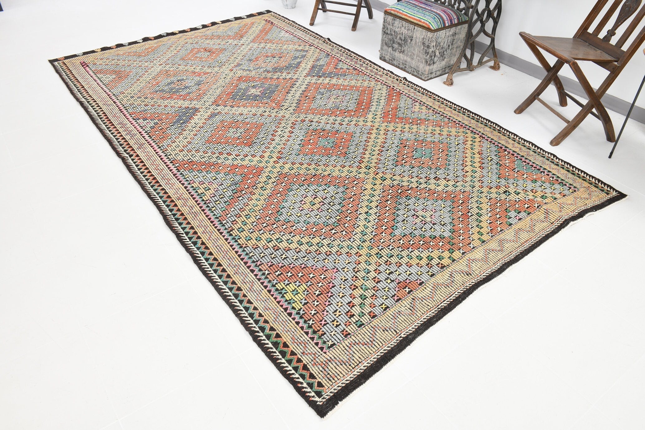 Vintage Kilim Anatolian 6’2’’ x 10’8’’ ft
