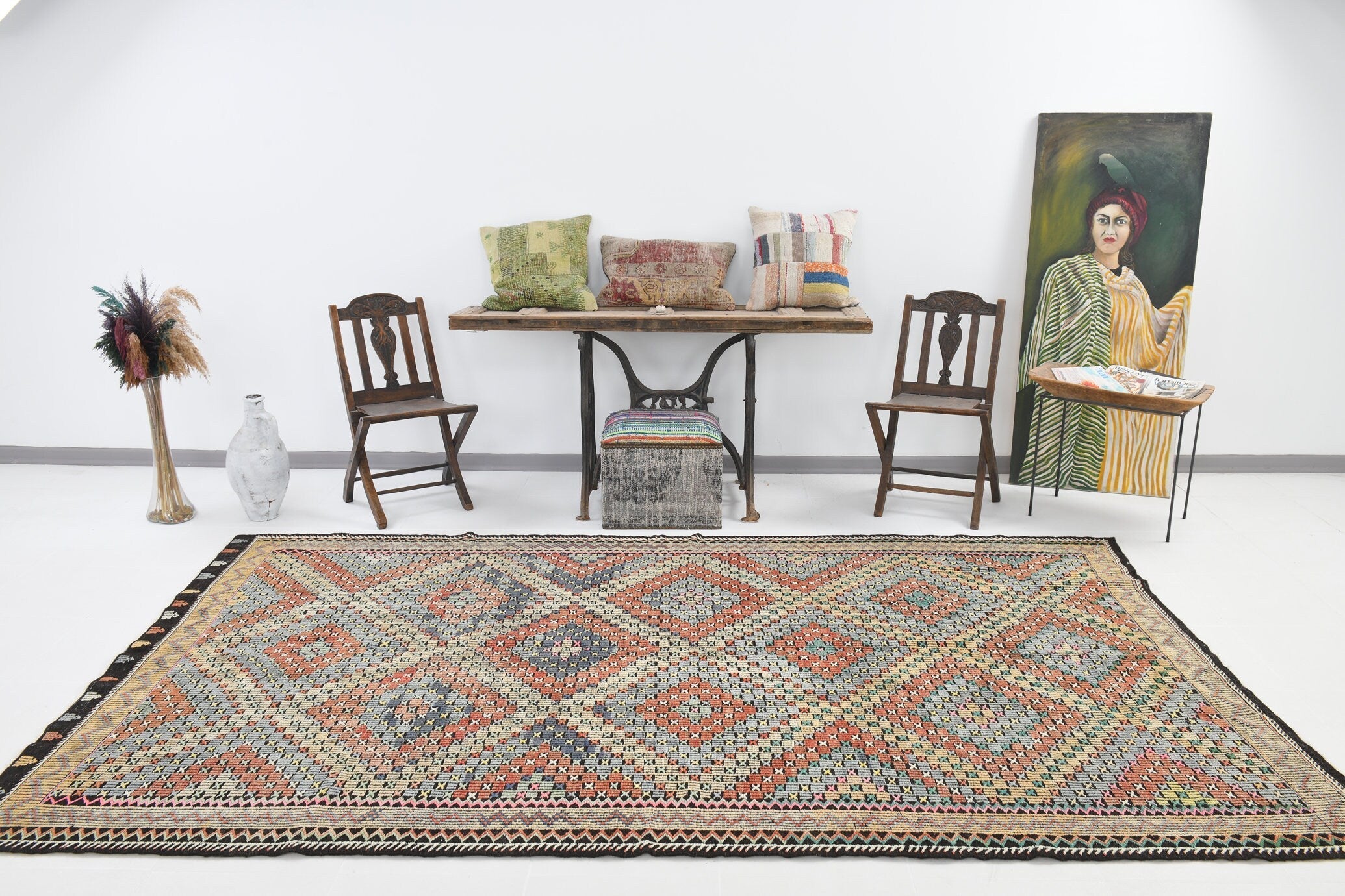 Vintage Kilim Anatolian 6’2’’ x 10’8’’ ft