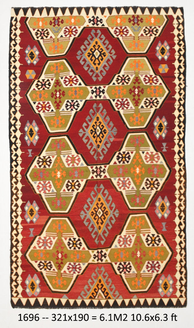 Vintage Kilim Anatolian 6'3" x 10'6" ft