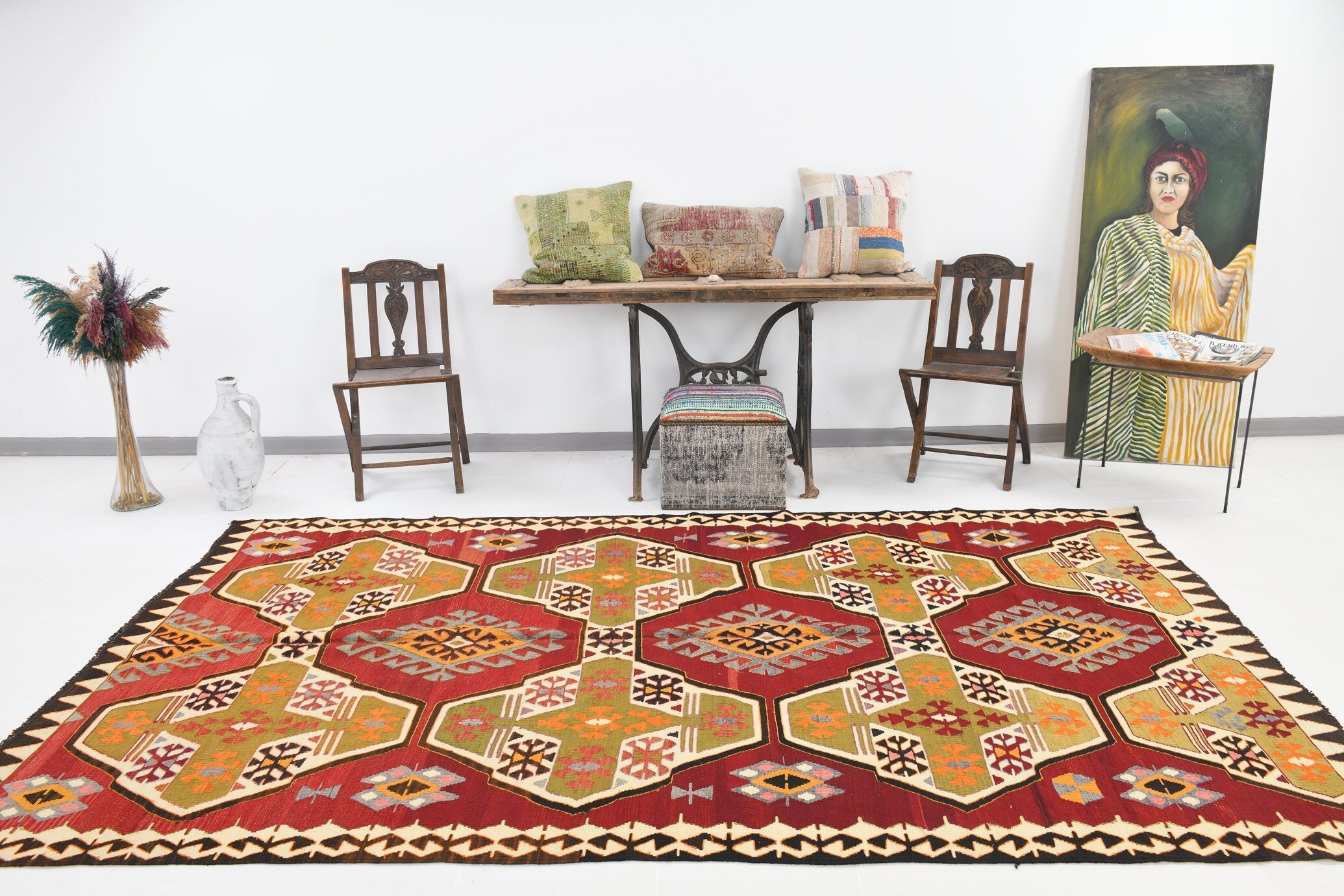 Vintage Kilim Anatolian 6'3" x 10'6" ft