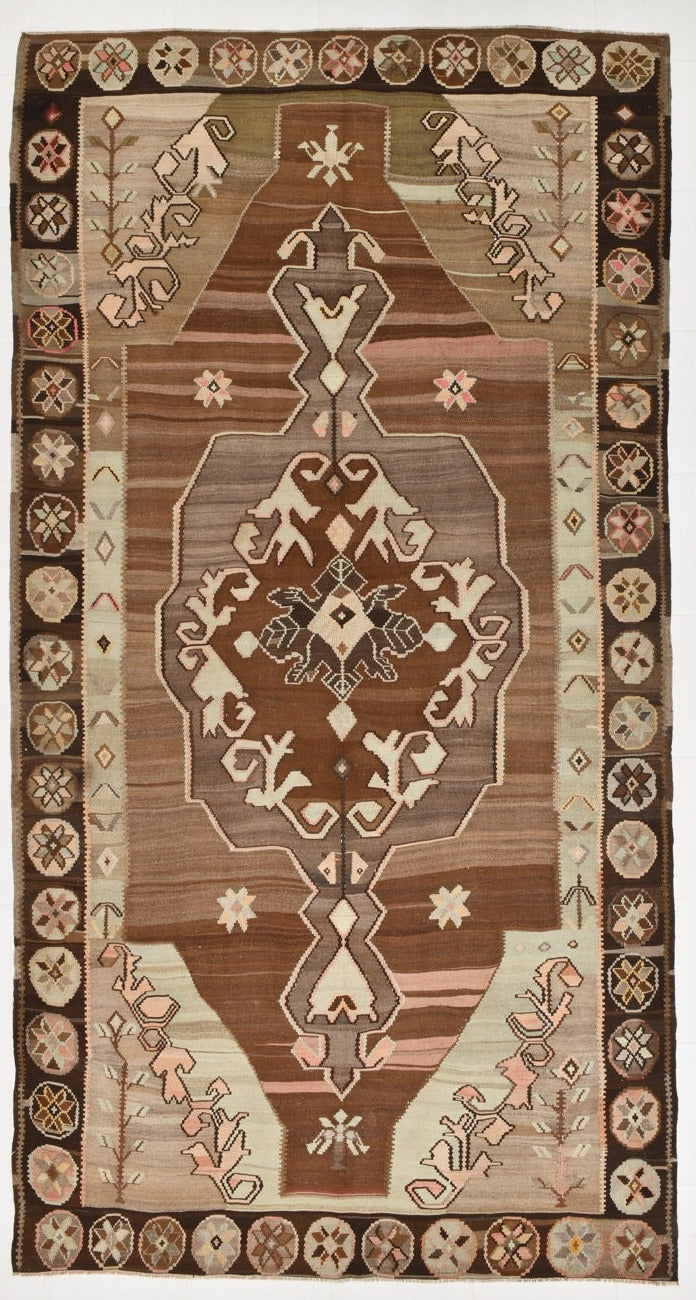 Vintage Kilim Anatolian 6'3" x 11'8" ft