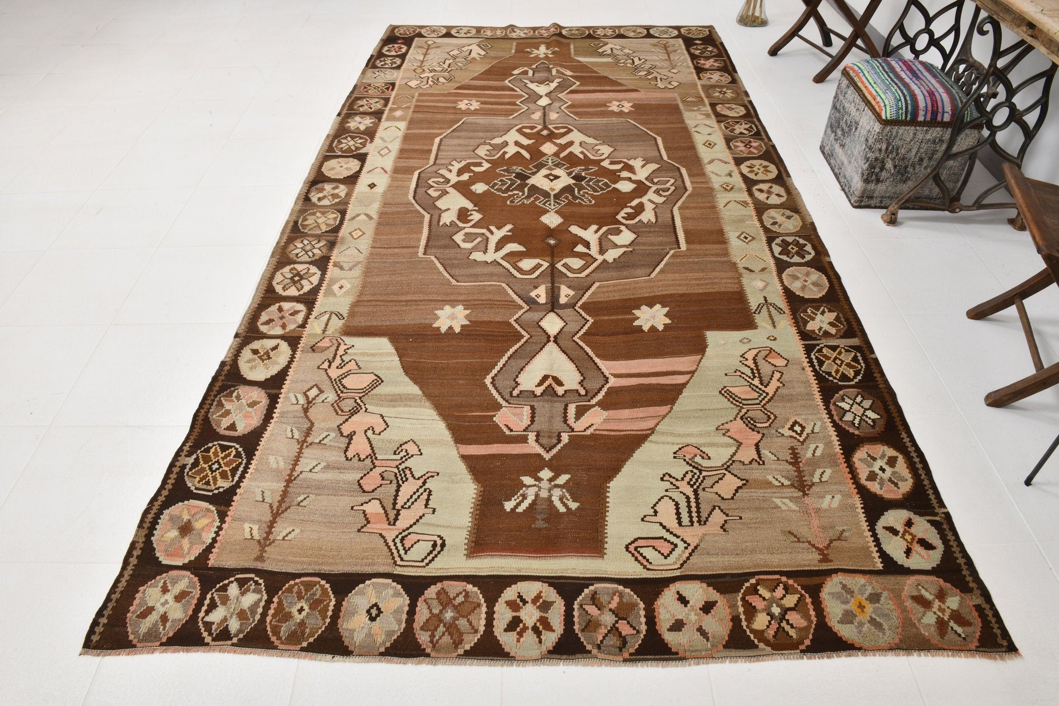 Vintage Kilim Anatolian 6'3" x 11'8" ft