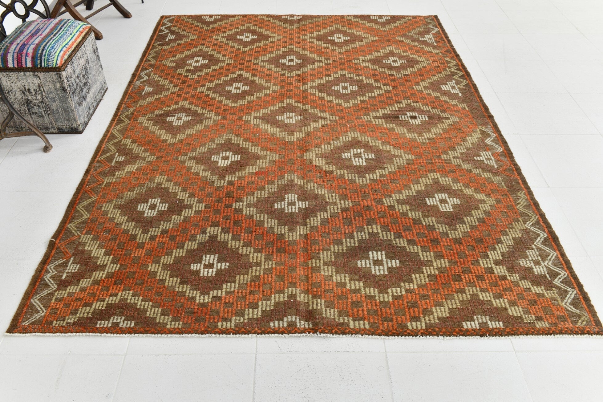 Vintage Kilim Anatolian 6'3" x 8'8" ft
