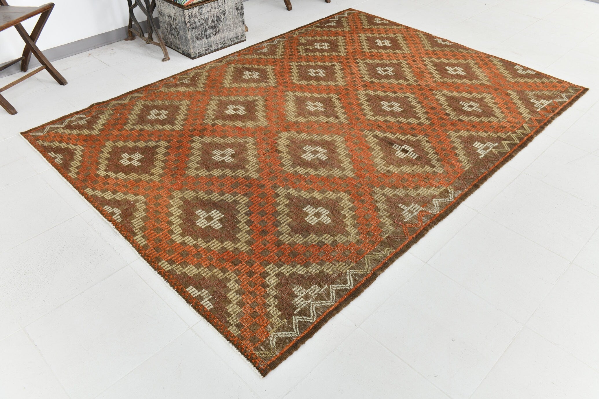 Vintage Kilim Anatolian 6'3" x 8'8" ft