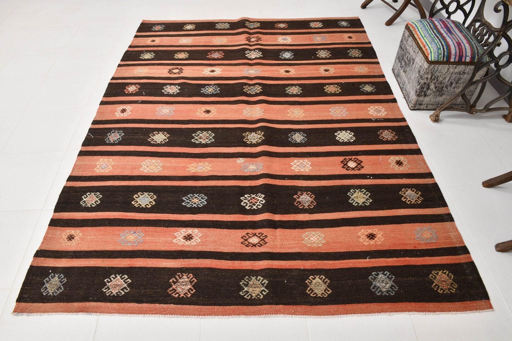 Vintage Kilim Anatolian 6'4" x 8'5" ft