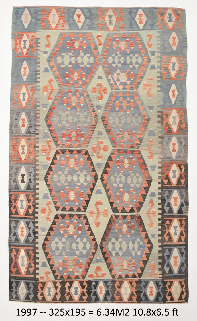 Vintage Kilim Anatolian 6’5’’ x 10’8’’ ft