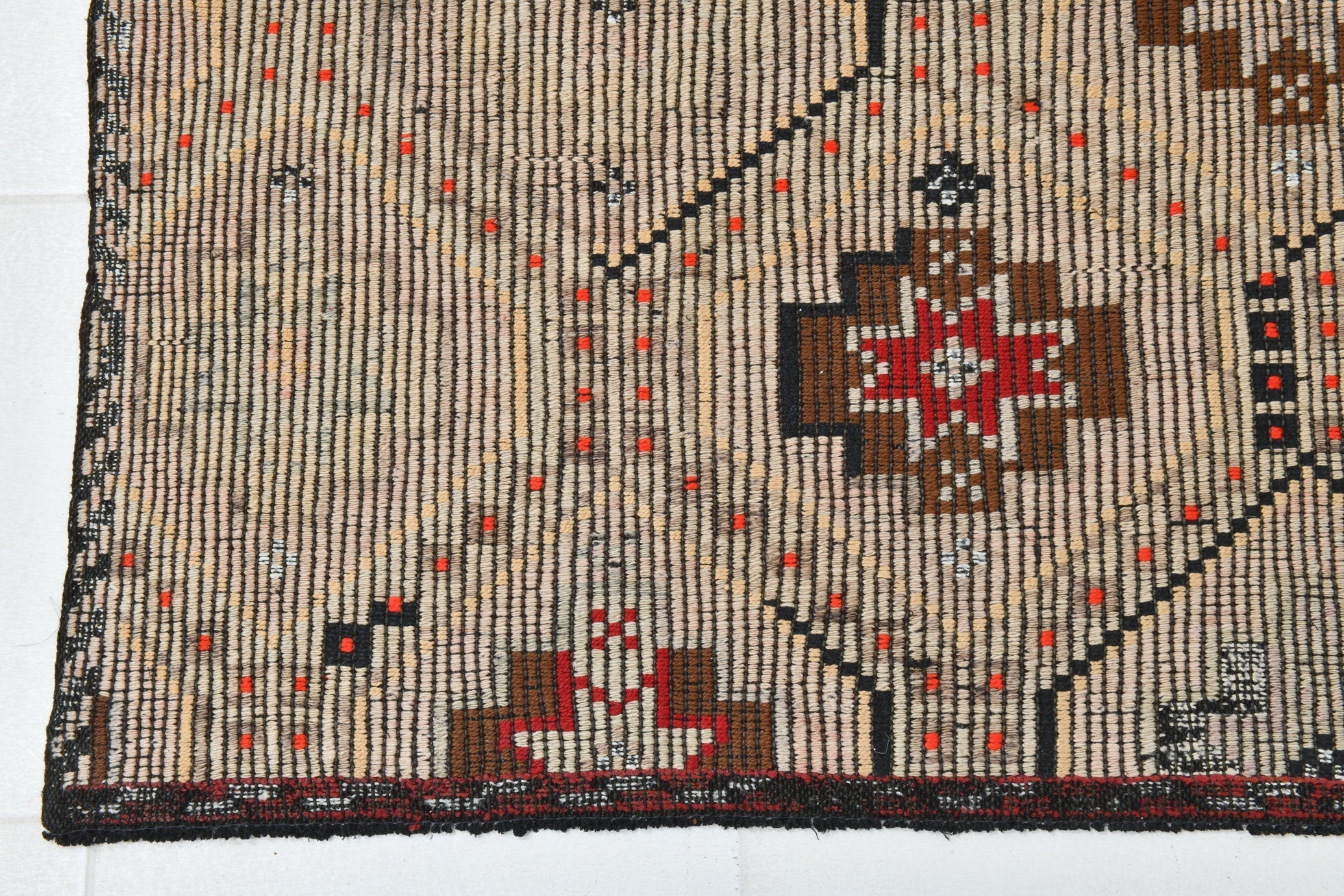 Vintage Kilim Anatolian 6’7’’ x 7’10’’ ft