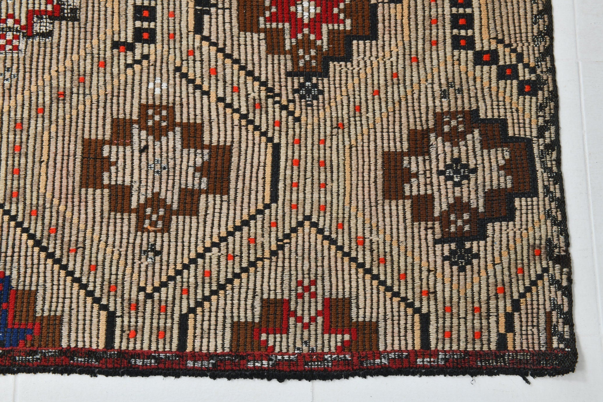 Vintage Kilim Anatolian 6’7’’ x 7’10’’ ft