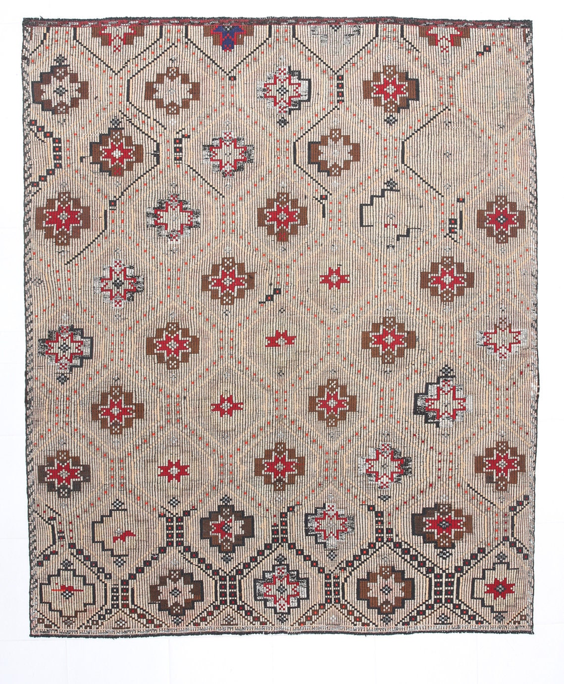 Vintage Kilim Anatolian 6’7’’ x 7’10’’ ft