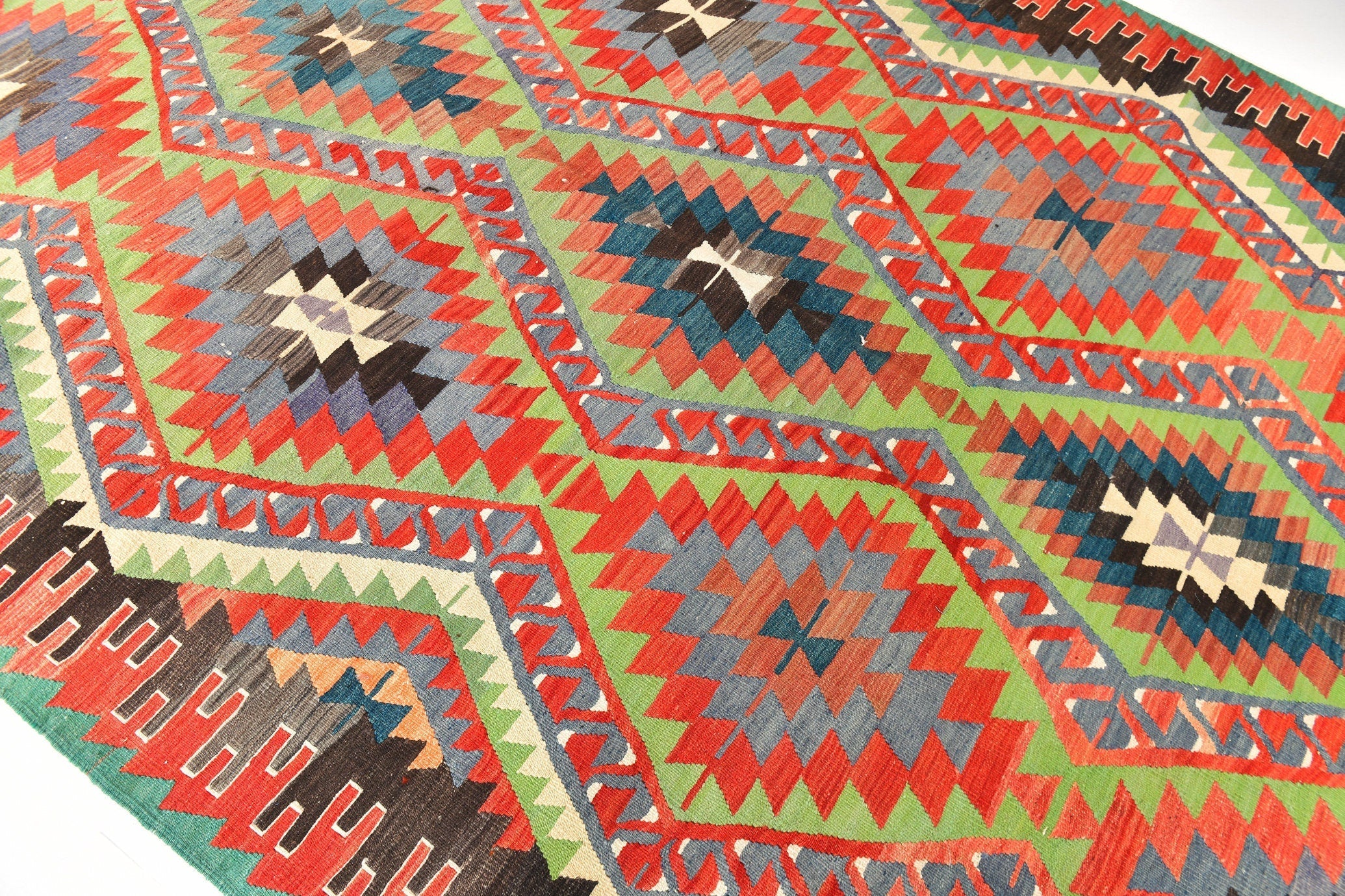 Vintage Kilim Anatolian 6'7" x 9'10" ft