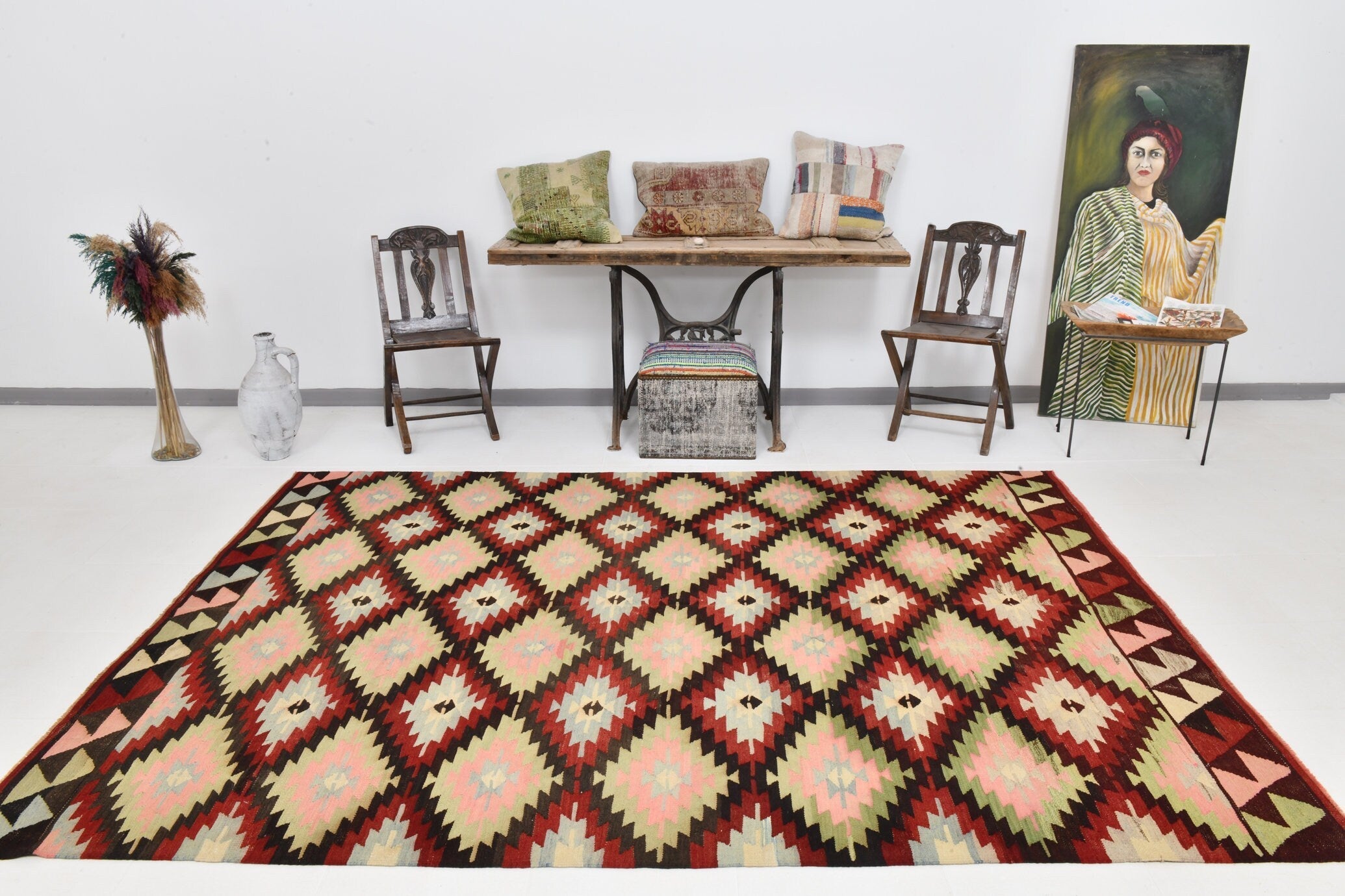 Vintage Kilim Anatolian 6’8’’ x 9’7’’ ft
