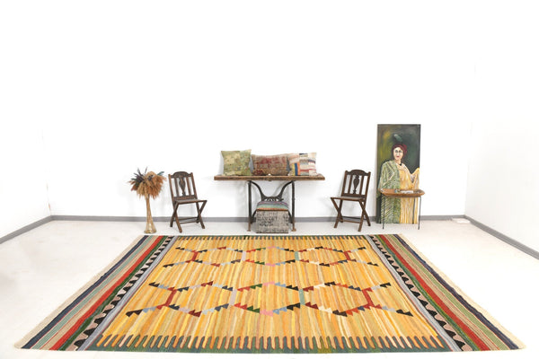 Vintage Kilim Anatolian 8'10" x 11'12" ft