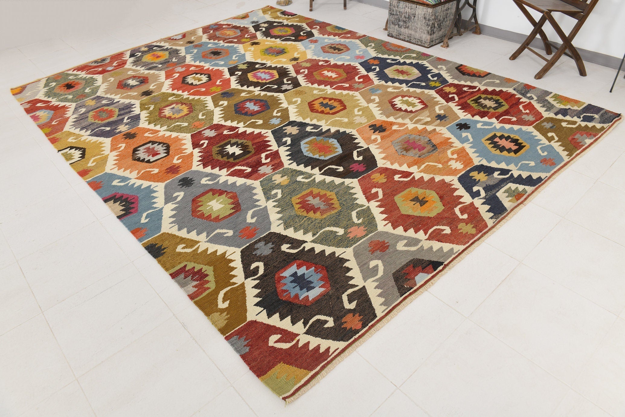 Vintage Kilim Anatolian 8’12’’ x 12’0’’ ft