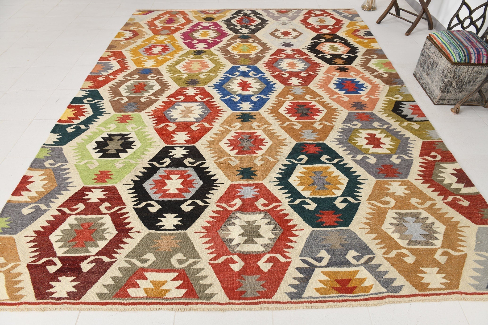 Vintage Kilim Anatolian 8'6" x 11'6" ft