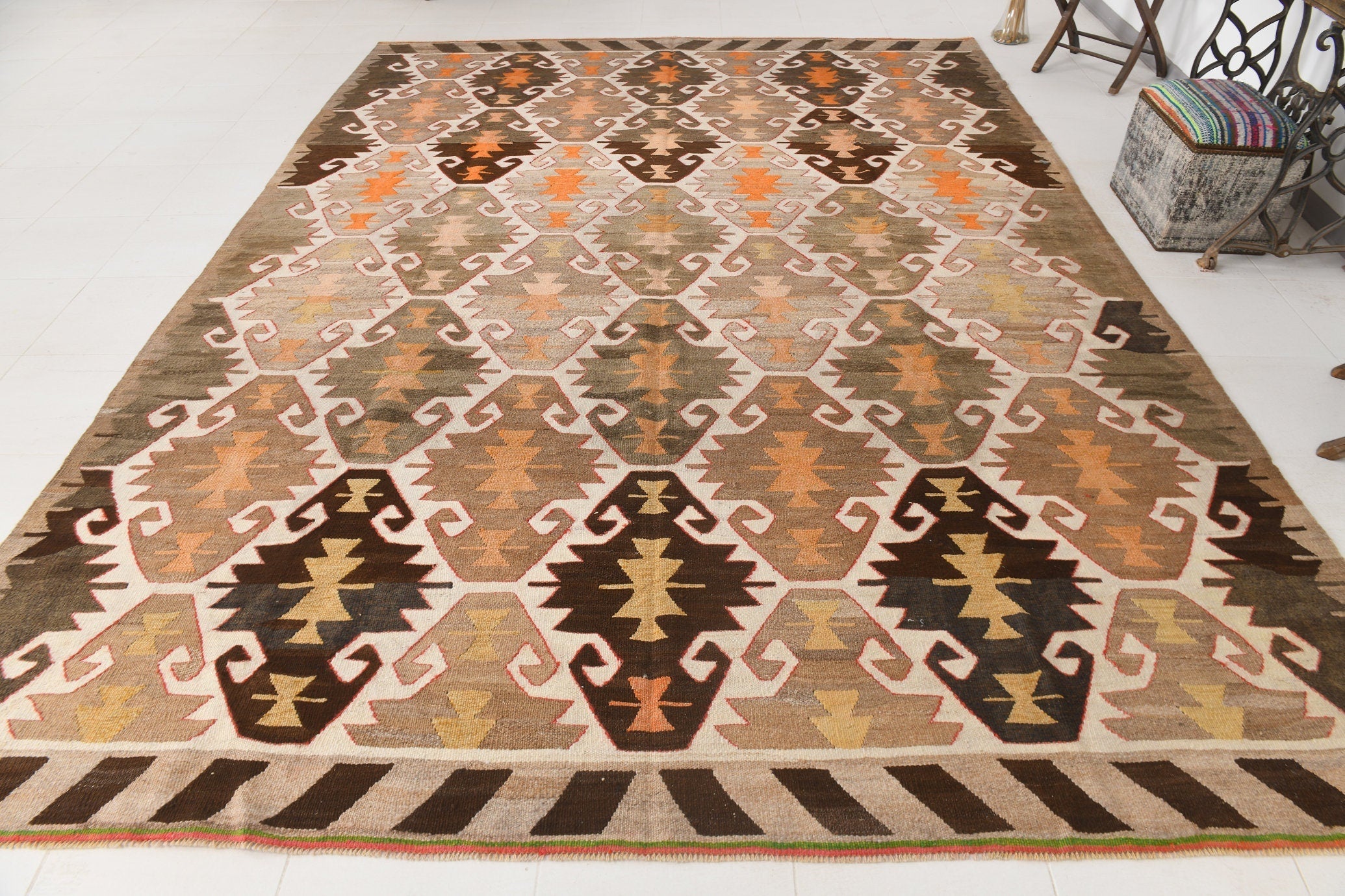Vintage Kilim Anatolian 9'5" x 12'9" ft