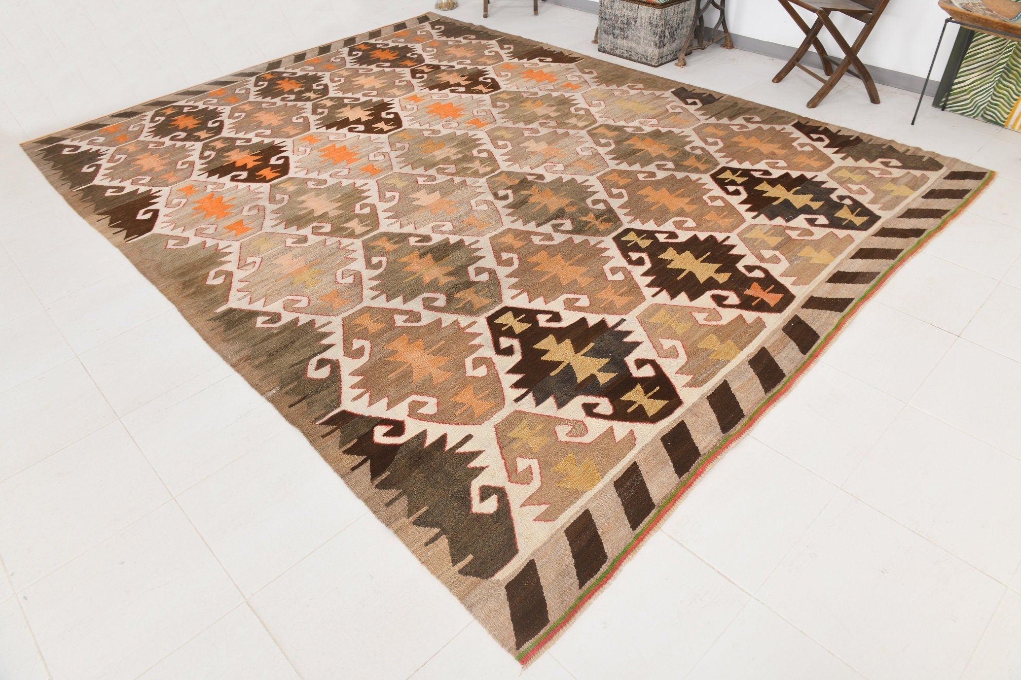 Vintage Kilim Anatolian 9'5" x 12'9" ft