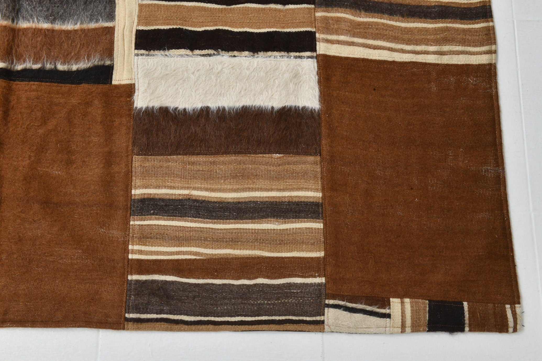 Vintage Kilim Angora Wool 6'4" x 9'9" ft