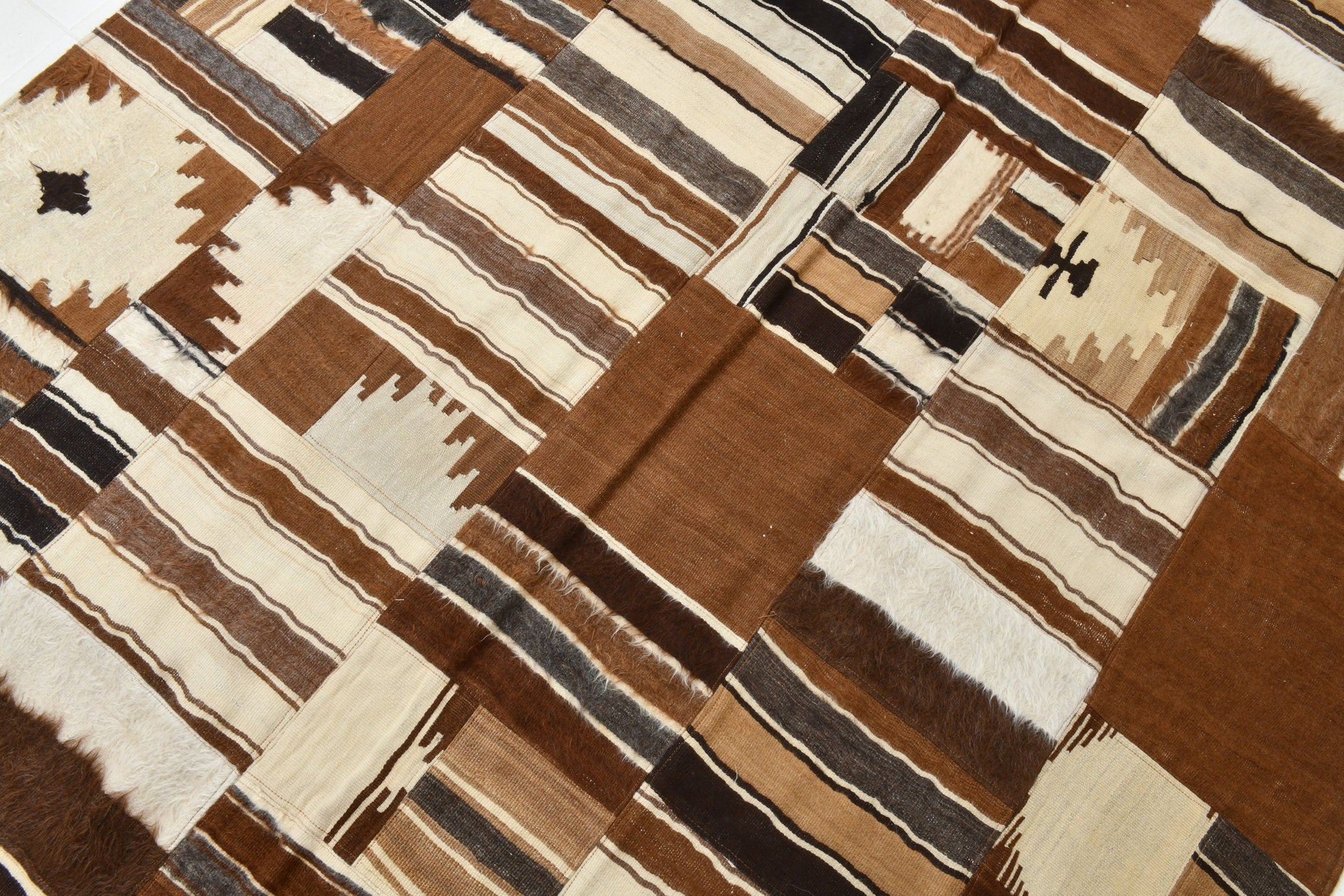 Vintage Kilim Angora Wool 6'4" x 9'9" ft