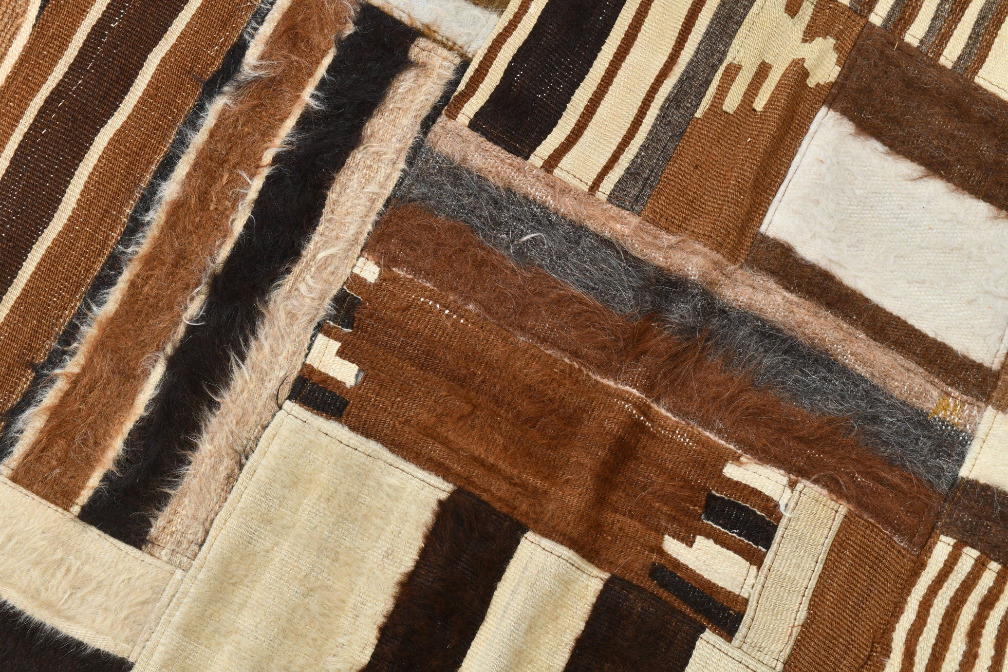 Vintage Kilim Angora Wool 6’8’’ x 8’4’’ ft