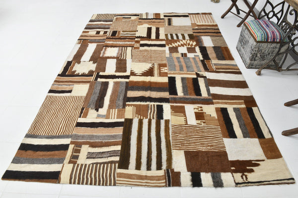 Vintage Kilim Angora Wool 6’8’’ x 9’9’’ ft