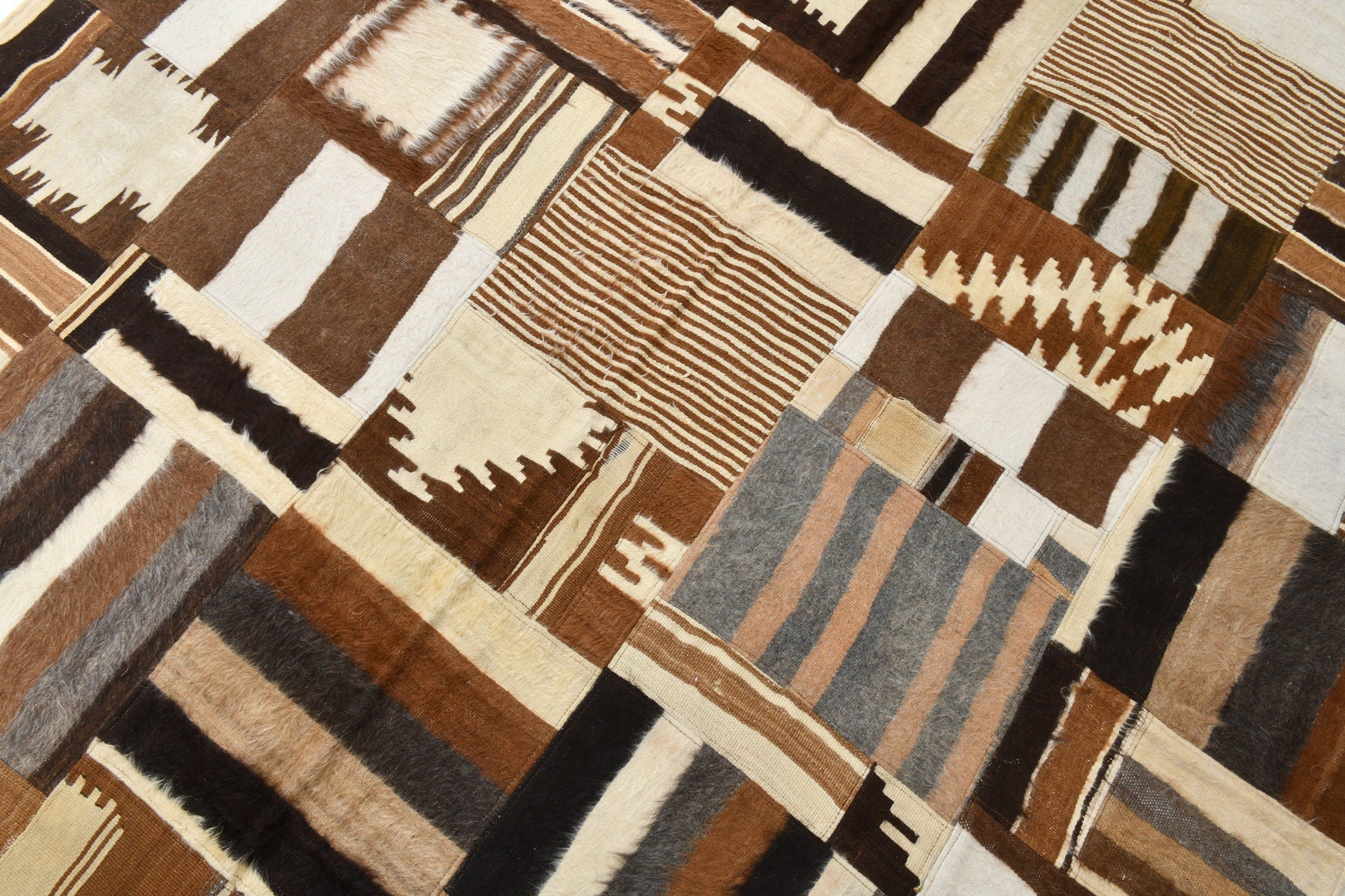 Vintage Kilim Angora Wool 6’8’’ x 9’9’’ ft