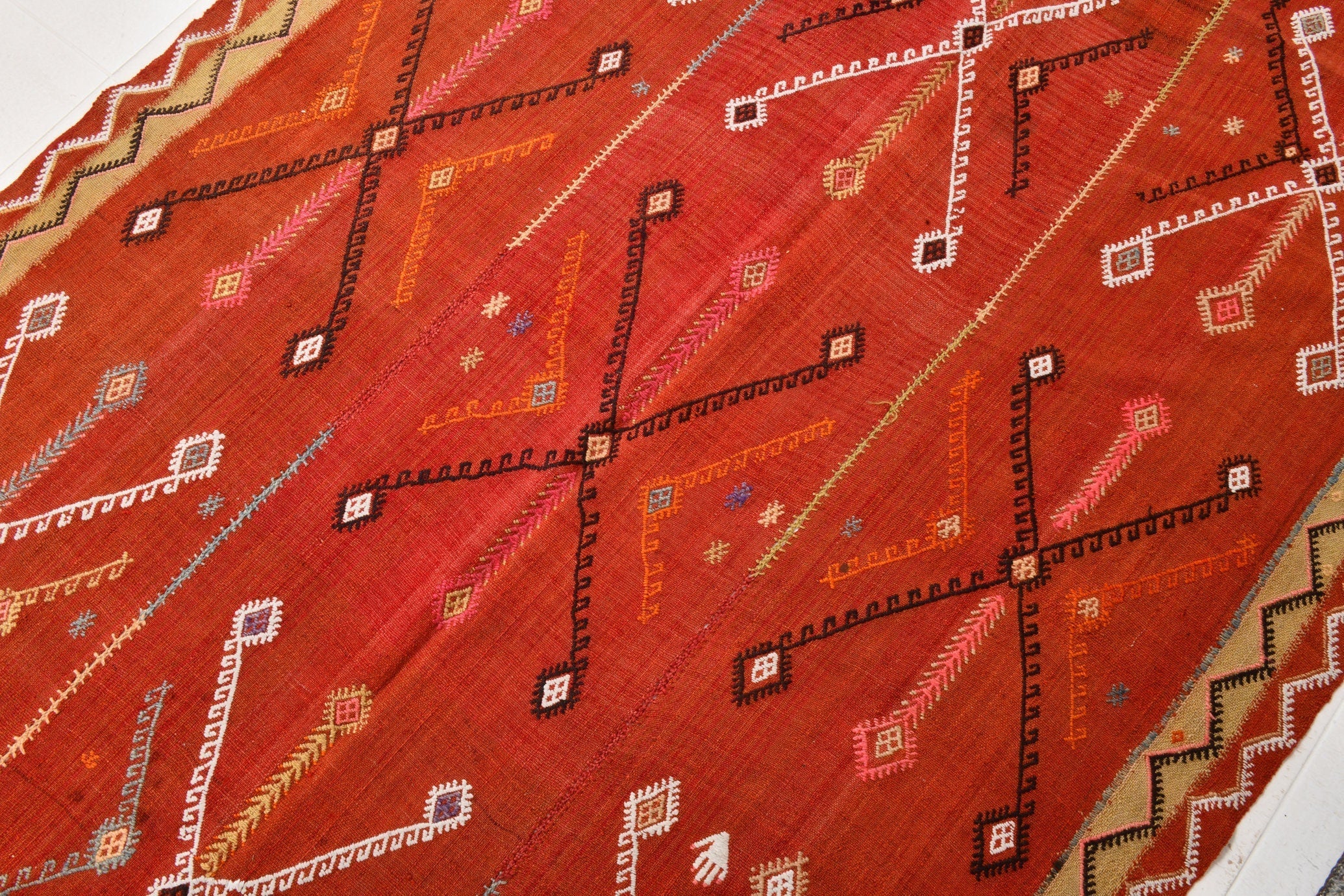 Vintage Kilim Curtain 5'2" x 11'2" ft