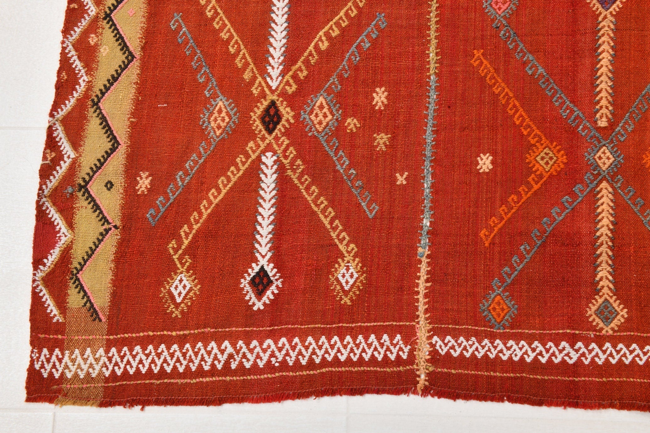 Vintage Kilim Curtain 5'2" x 11'2" ft