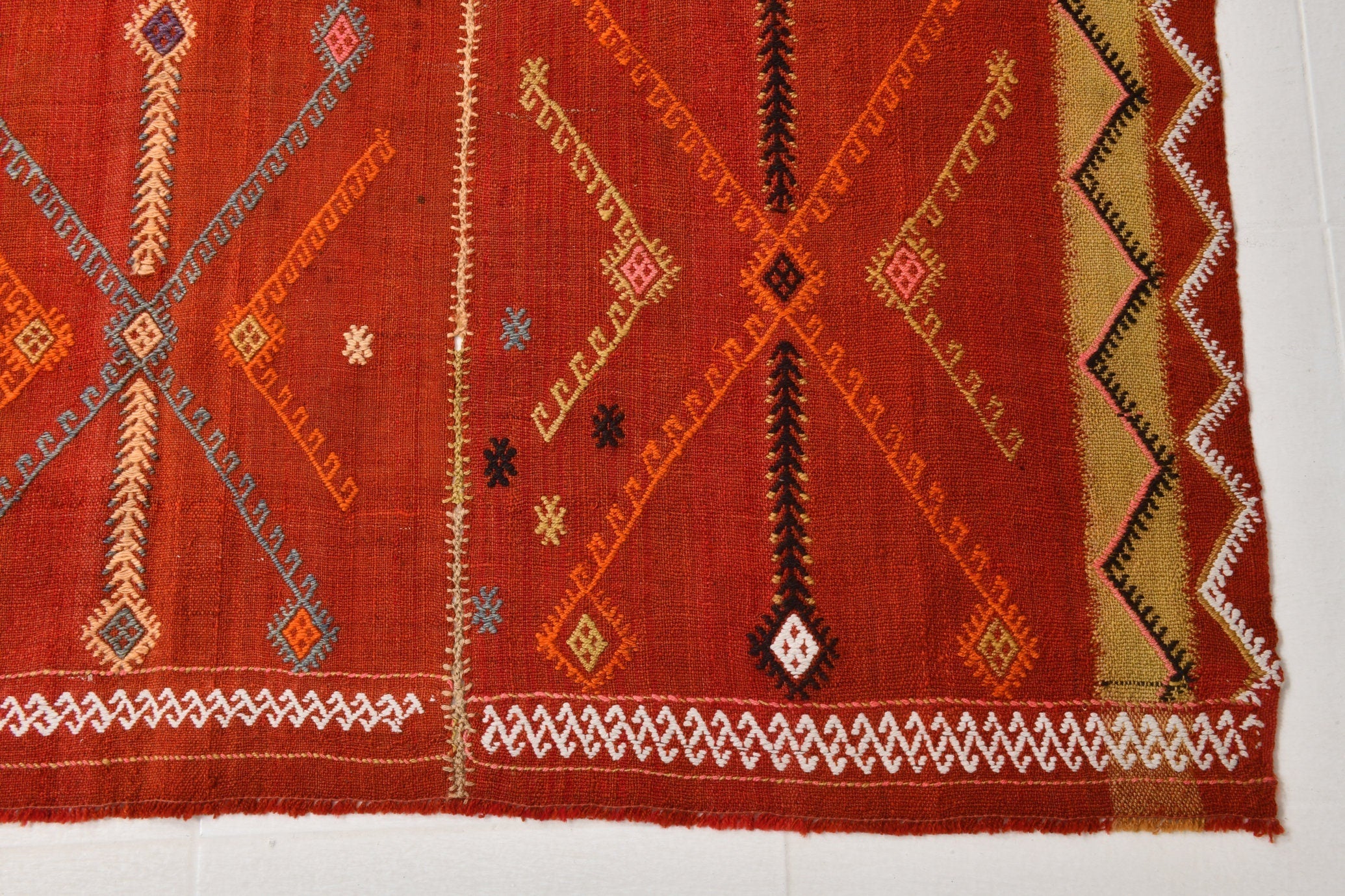 Vintage Kilim Curtain 5'2" x 11'2" ft