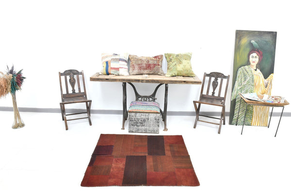 Vintage Kilim Patchwork 3’5’’ x 3’11’’ ft