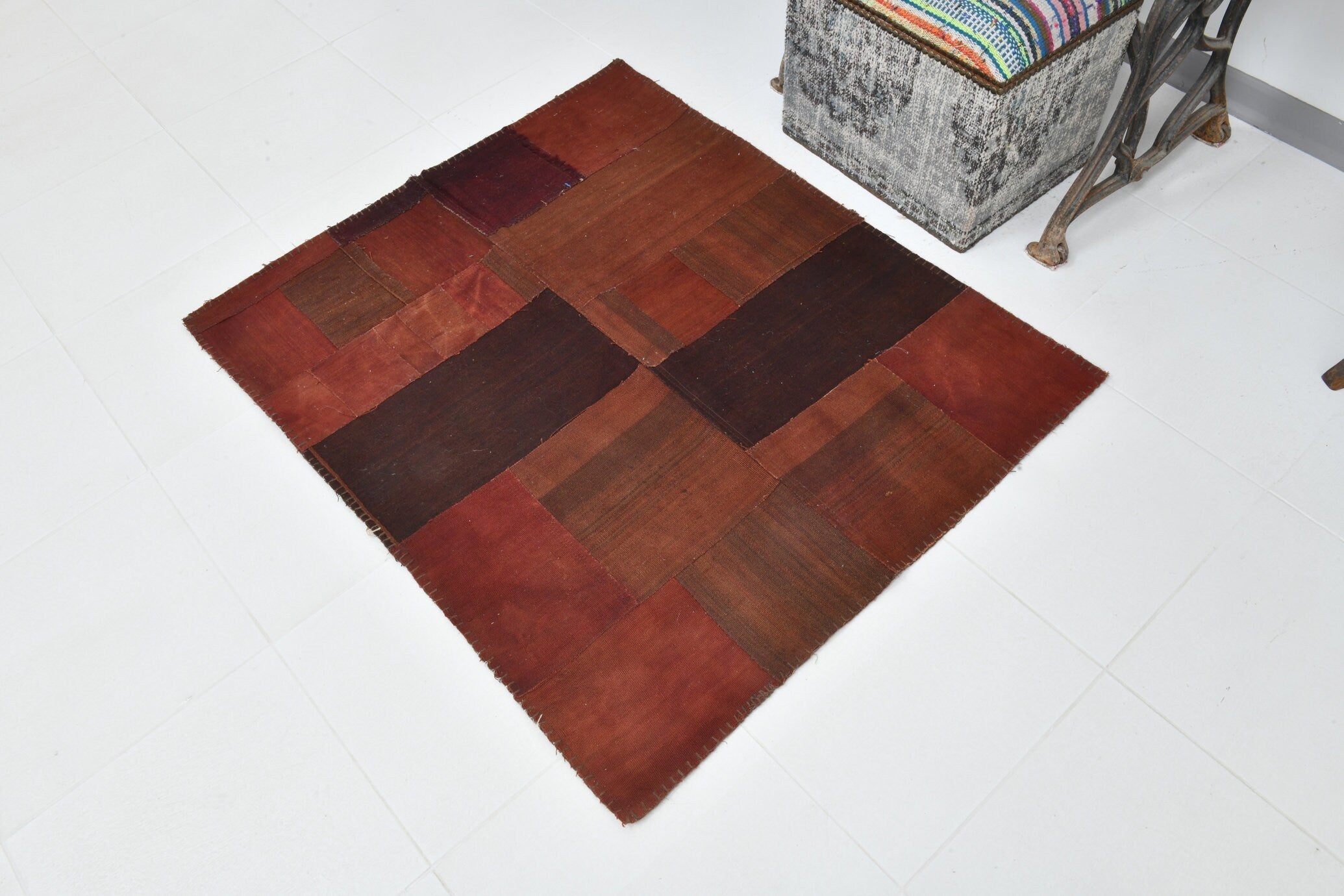 Vintage Kilim Patchwork 3’5’’ x 3’11’’ ft