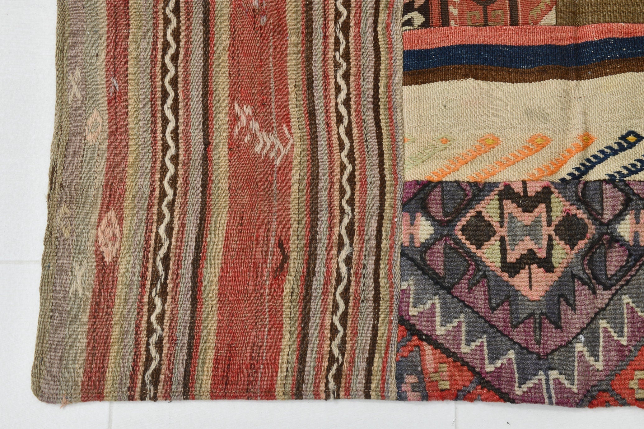 Vintage Kilim Patchwork 4'2" x 6'8" ft
