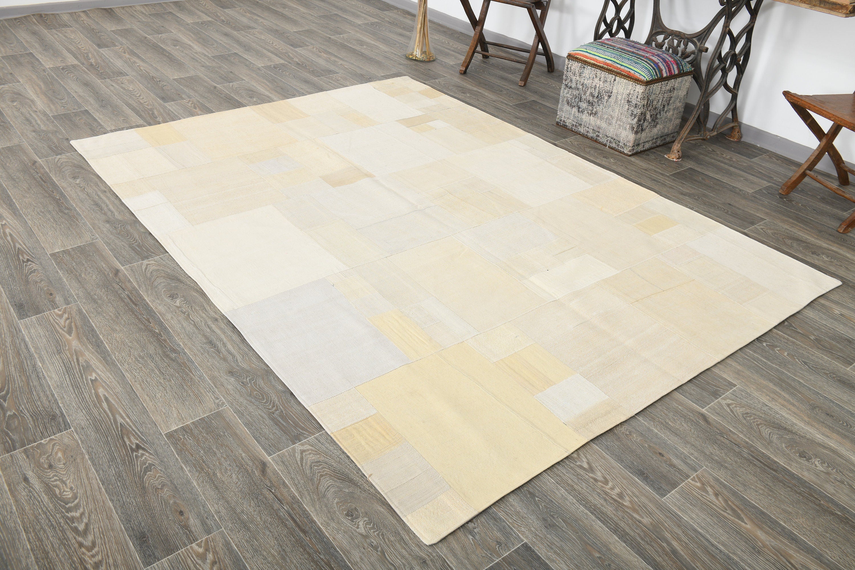 Vintage Kilim Patchwork 5'10" x 8'3" ft