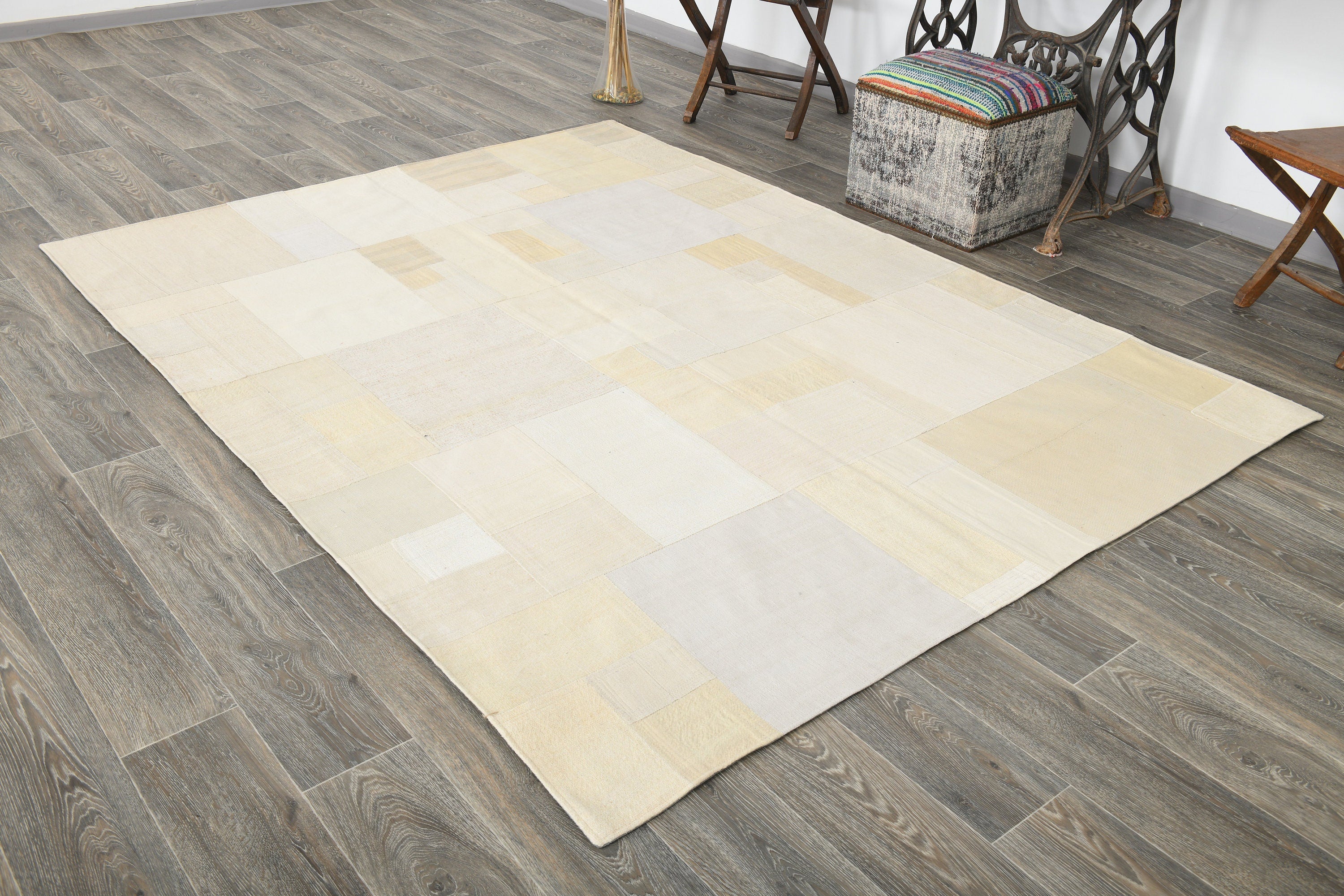 Vintage Kilim Patchwork 5’11’’ x 8’1’’ ft