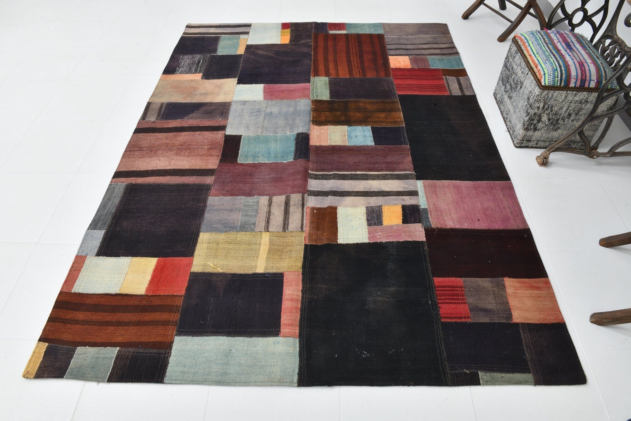 Vintage Kilim Patchwork 5’11’’ x 8’1’’ ft