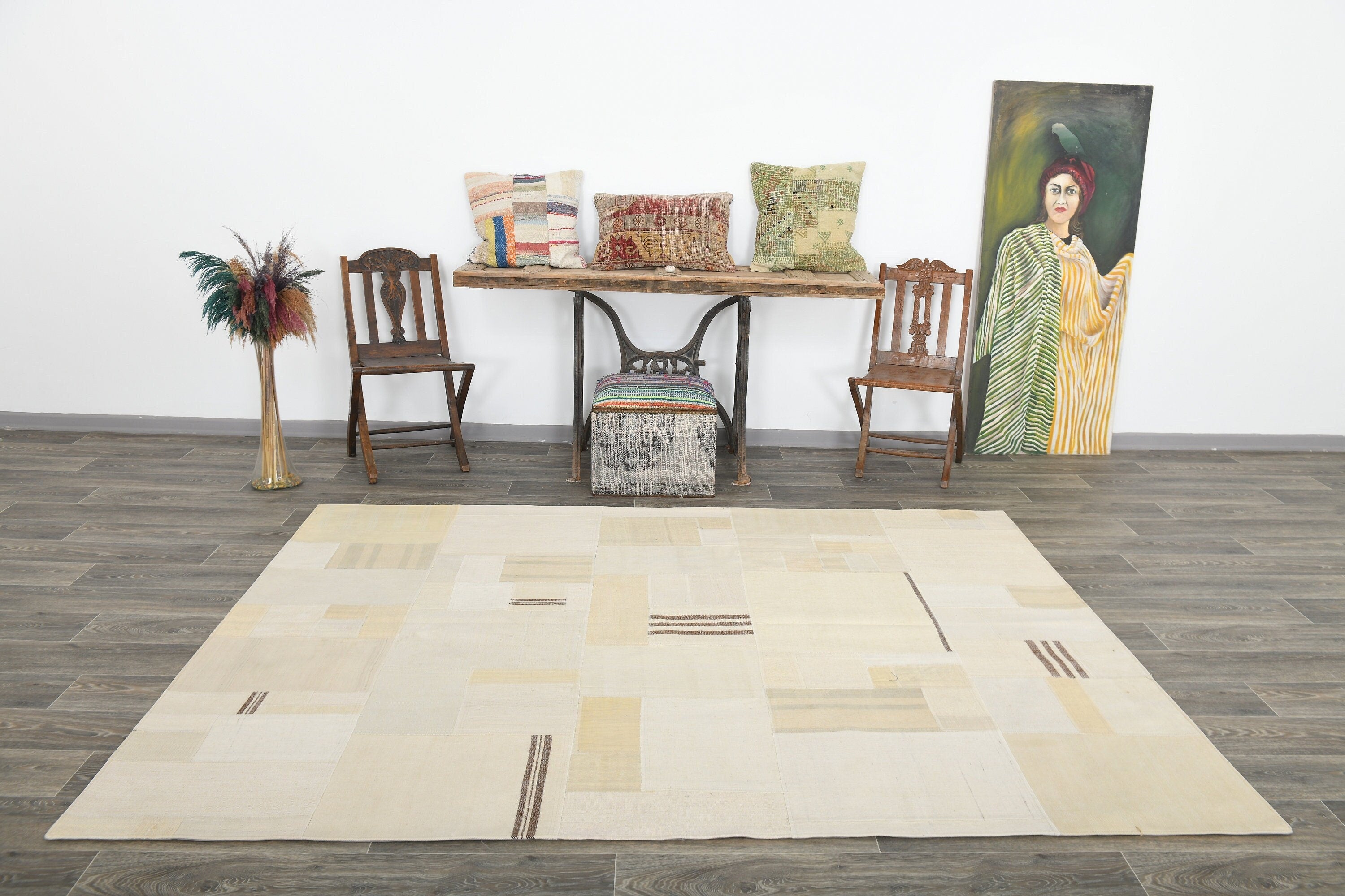 Vintage Kilim Patchwork 6’0’’ x 8’2’’ ft