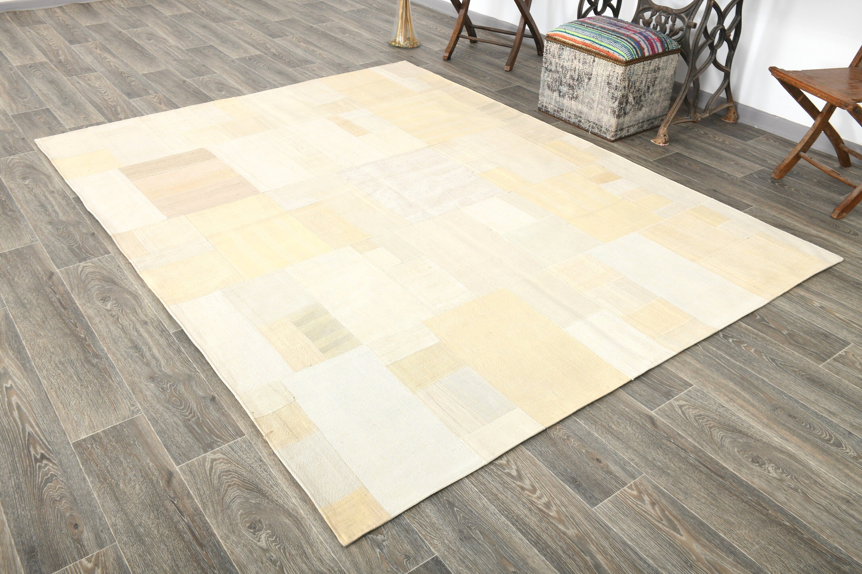 Vintage Kilim Patchwork 6'2" x 8'2" ft