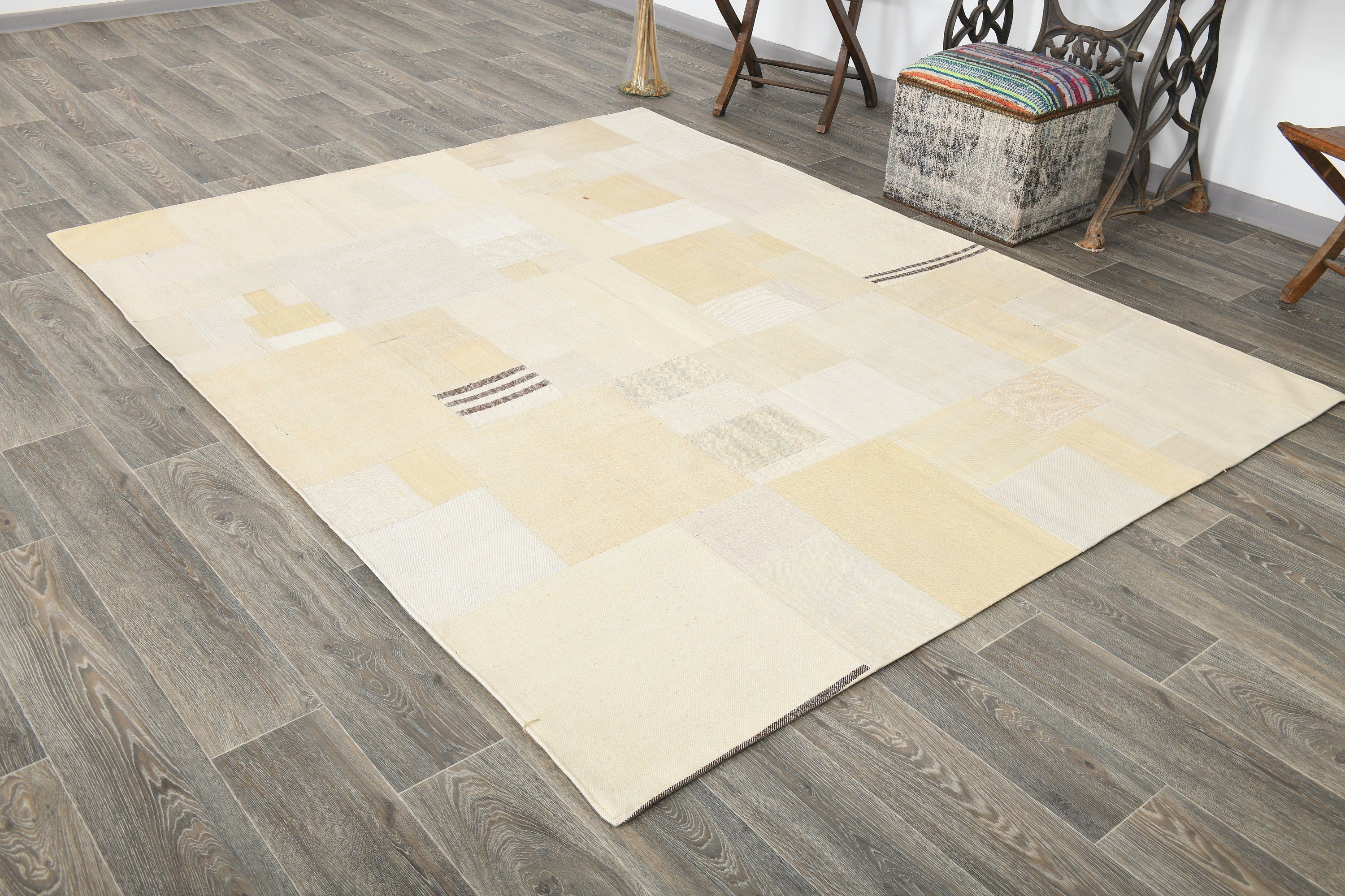 Vintage Kilim Patchwork 6'3" x 8'0" ft