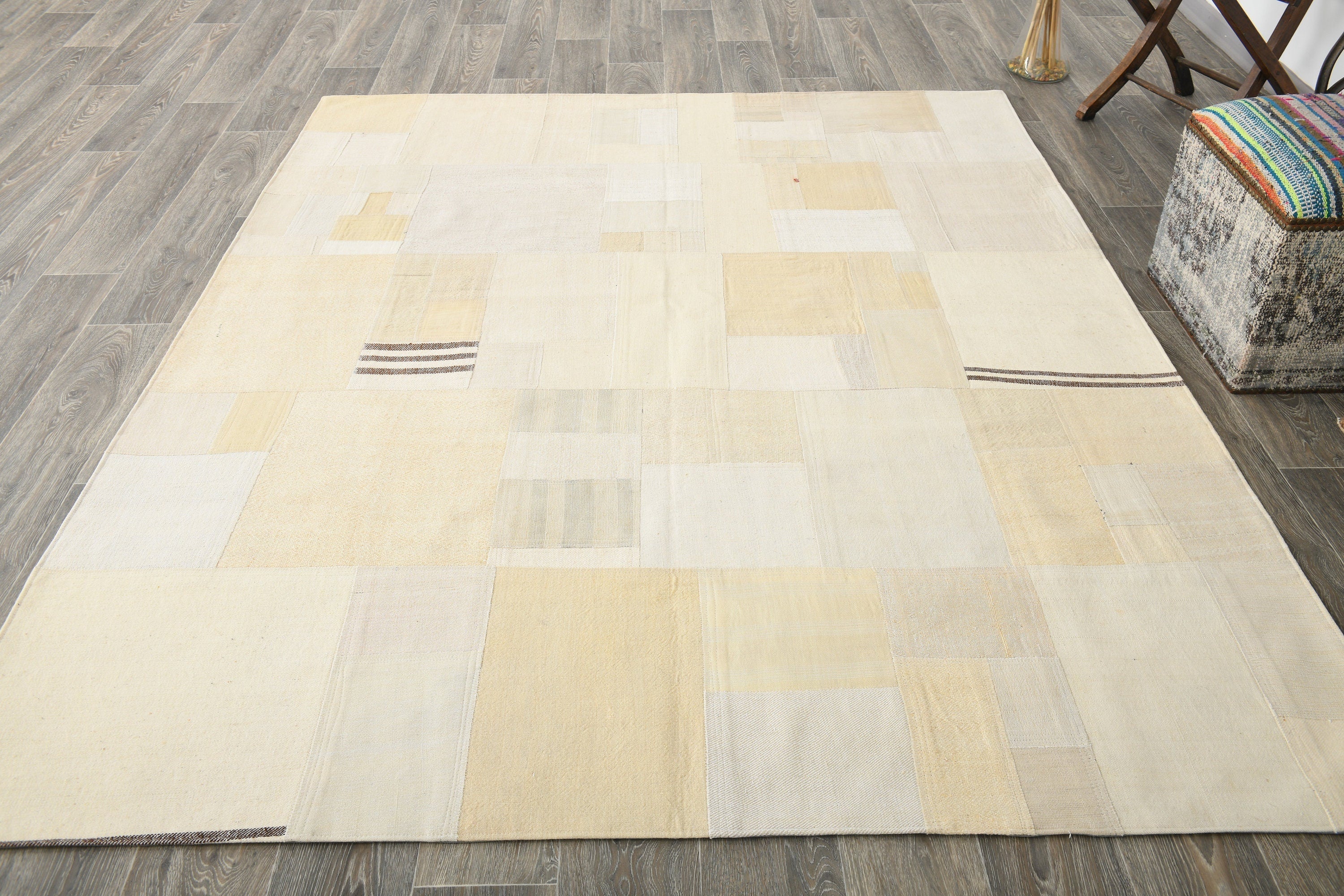 Vintage Kilim Patchwork 6'3" x 8'0" ft